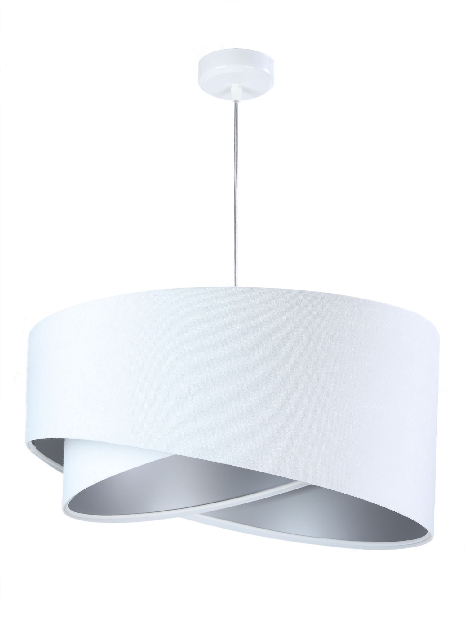 lampe suspendue ronde blanc argent tissu table à manger Lampe, Deckenventilator, Gerät, Elektrisches Gerät, Deckenleuchte