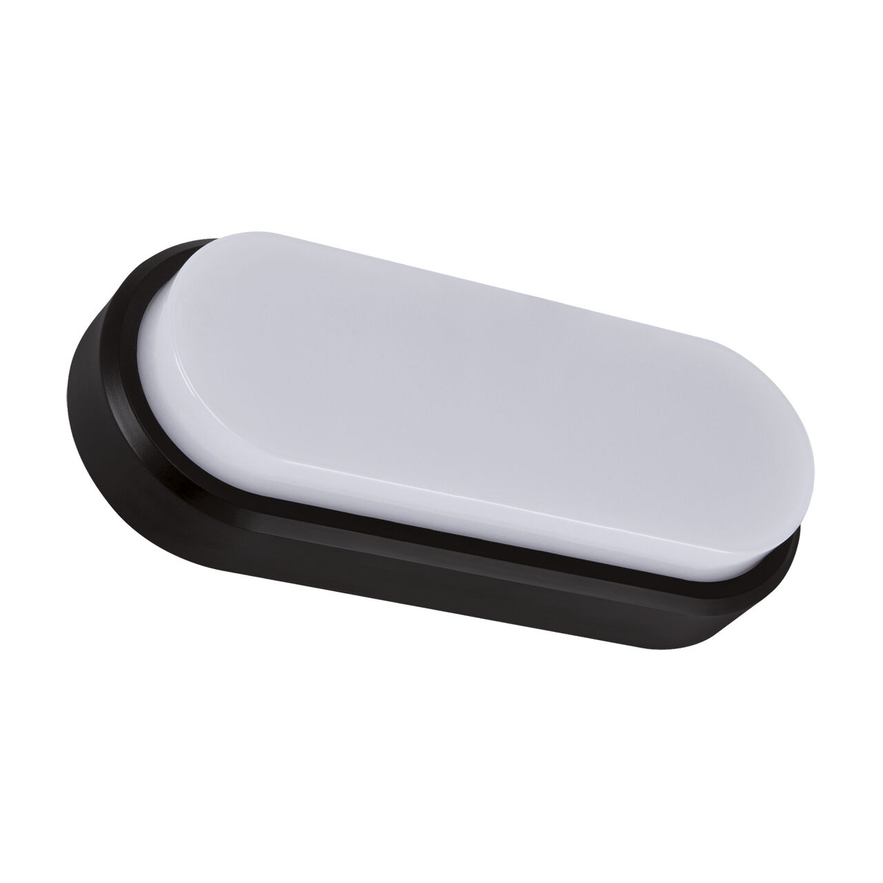 Lampe de plafonnier extérieur LED noir blanc IP65 4100 K ovale