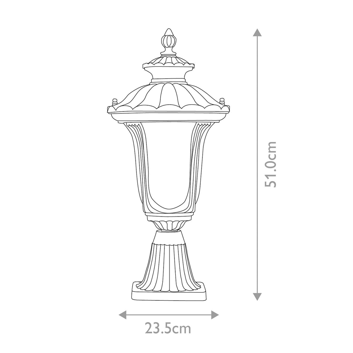 Lampe de socle extérieure H : 51 cm IP44 Noir Vintage RICHARD