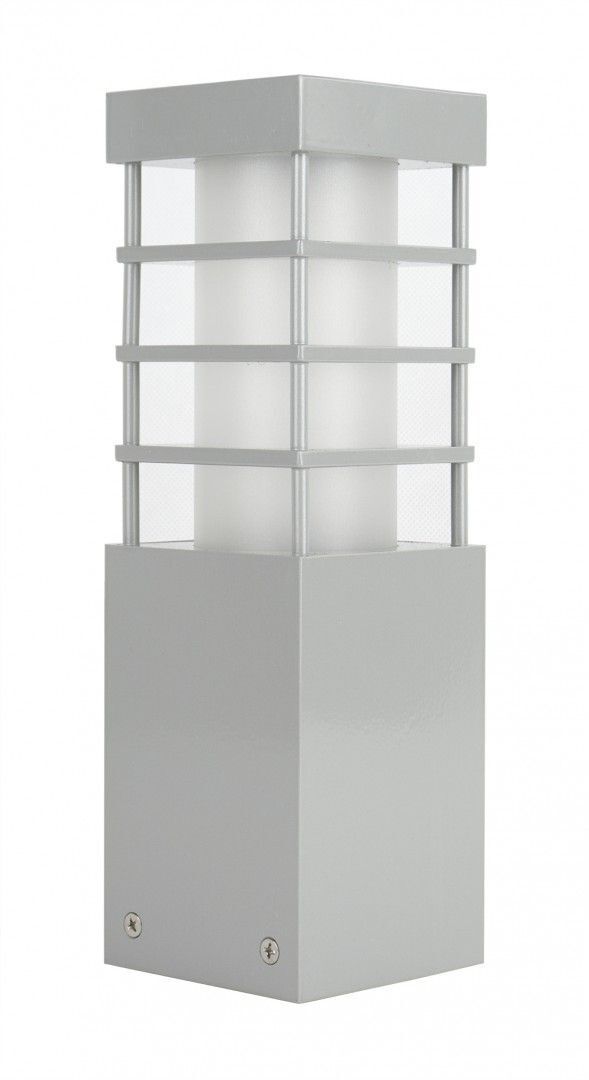 Petite lampe d'allée en argent 25cm carrée résistante aux intempéries