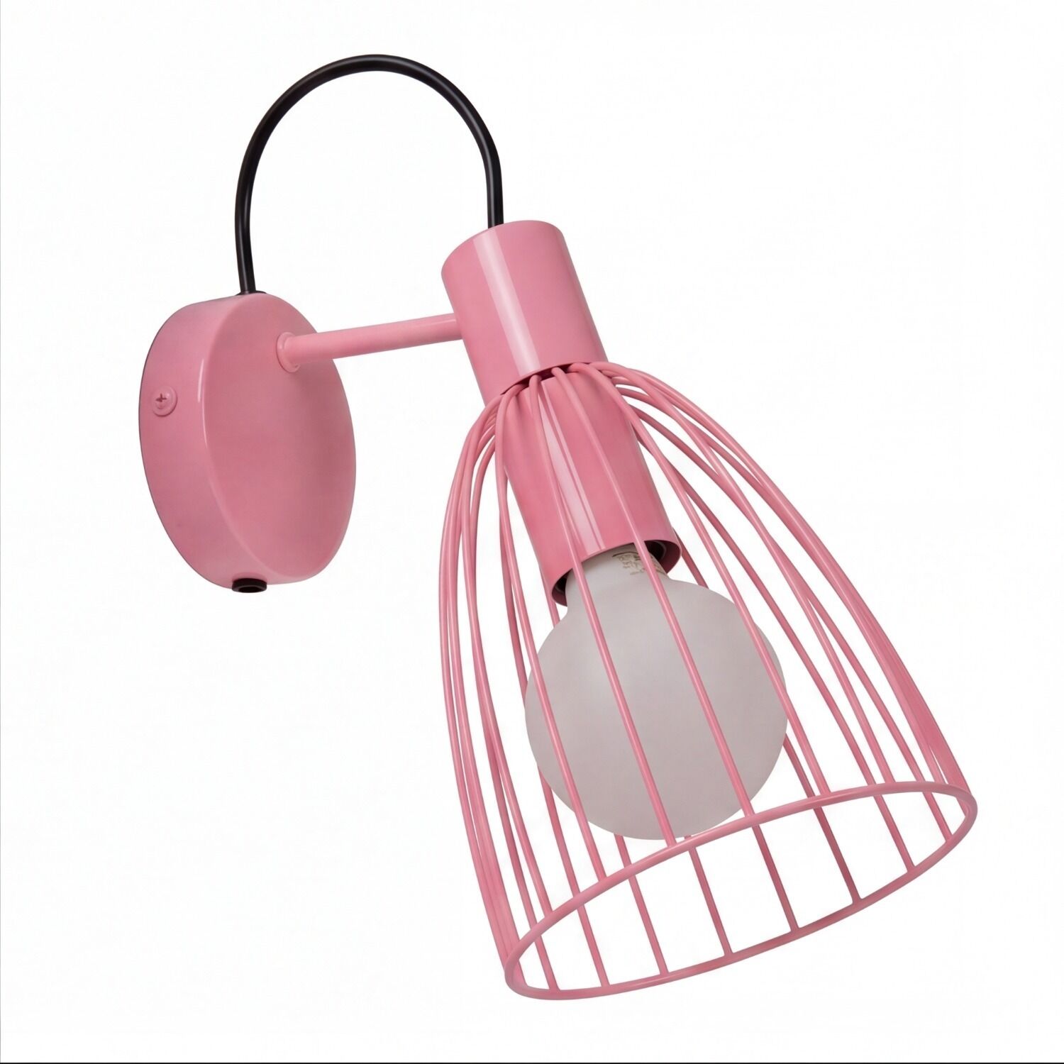 spots-kinderlampe-wandlampe-schwenkbar-aufbaustrahler-navik-1x-e27-bis-40w-rosa-fuer-wohnzimmer-kinderzimmer-bad-metall-le128992-01 Wandlampe, Wandlampen, Metalen armatuur, Roze, Kabelschirm