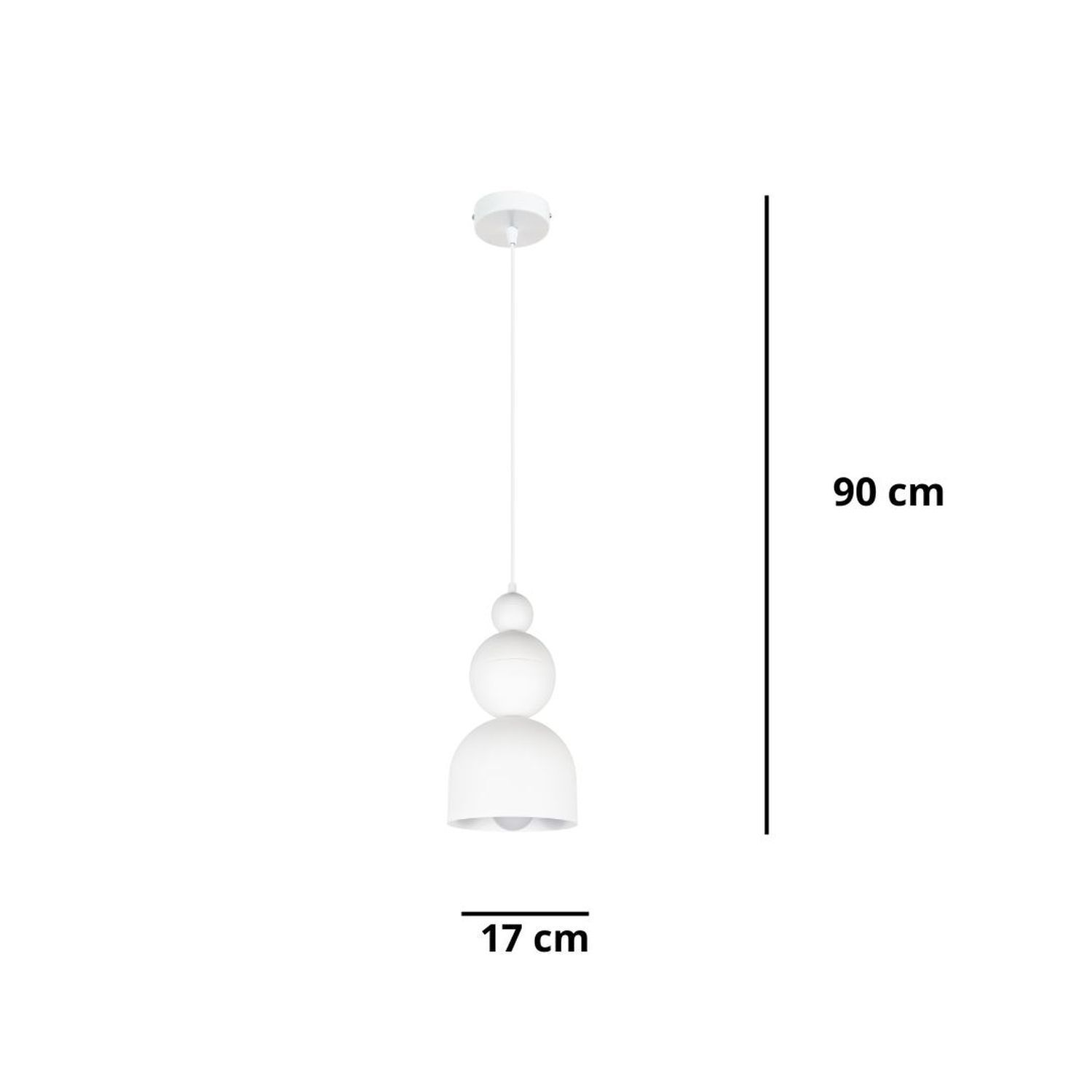 Lampe à suspendre blanche métal Loft Design E27 L:17 cm ronde Lampe
