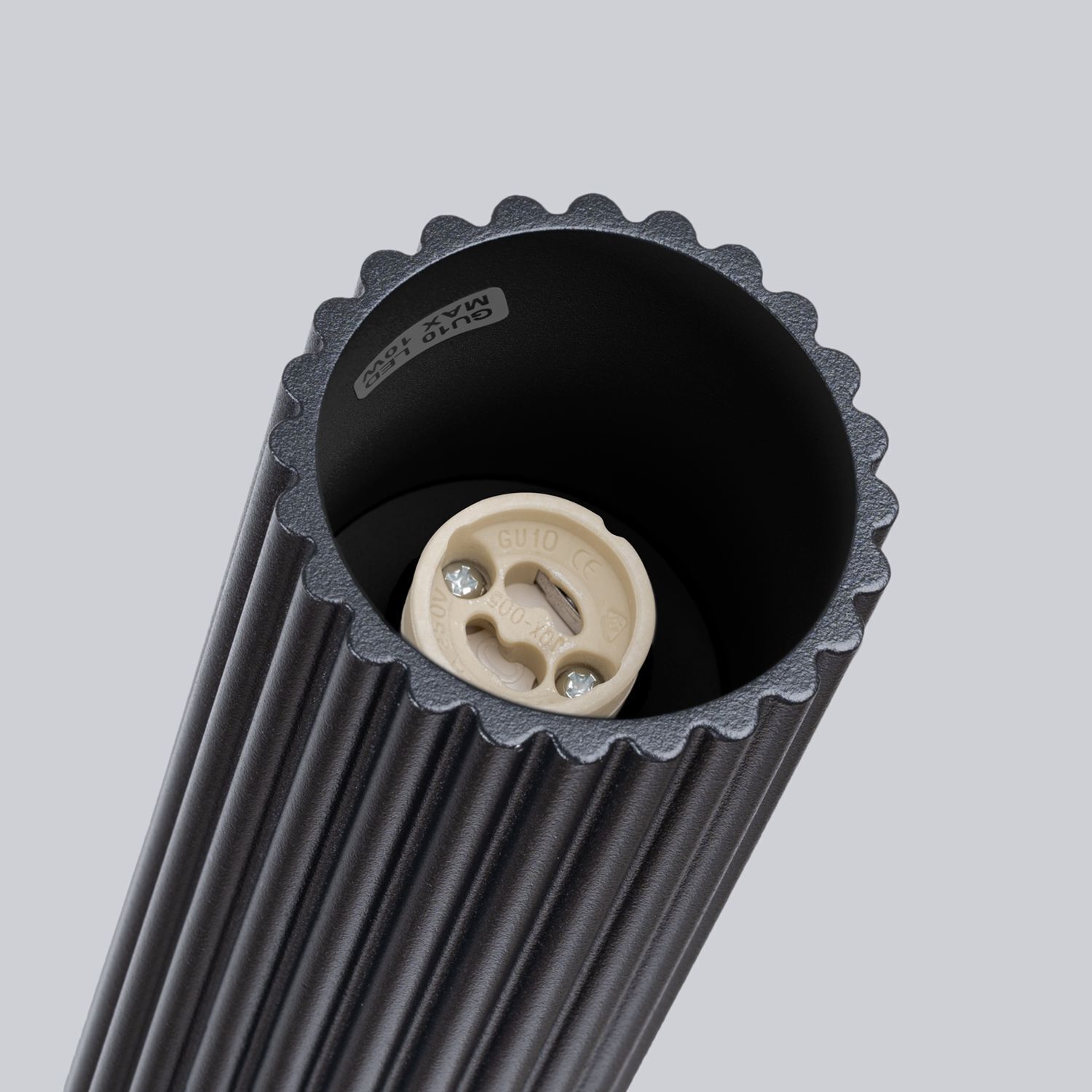 Spot de plafond étroit Ø 6,5 cm H : 40 cm Noir GU10 apparent