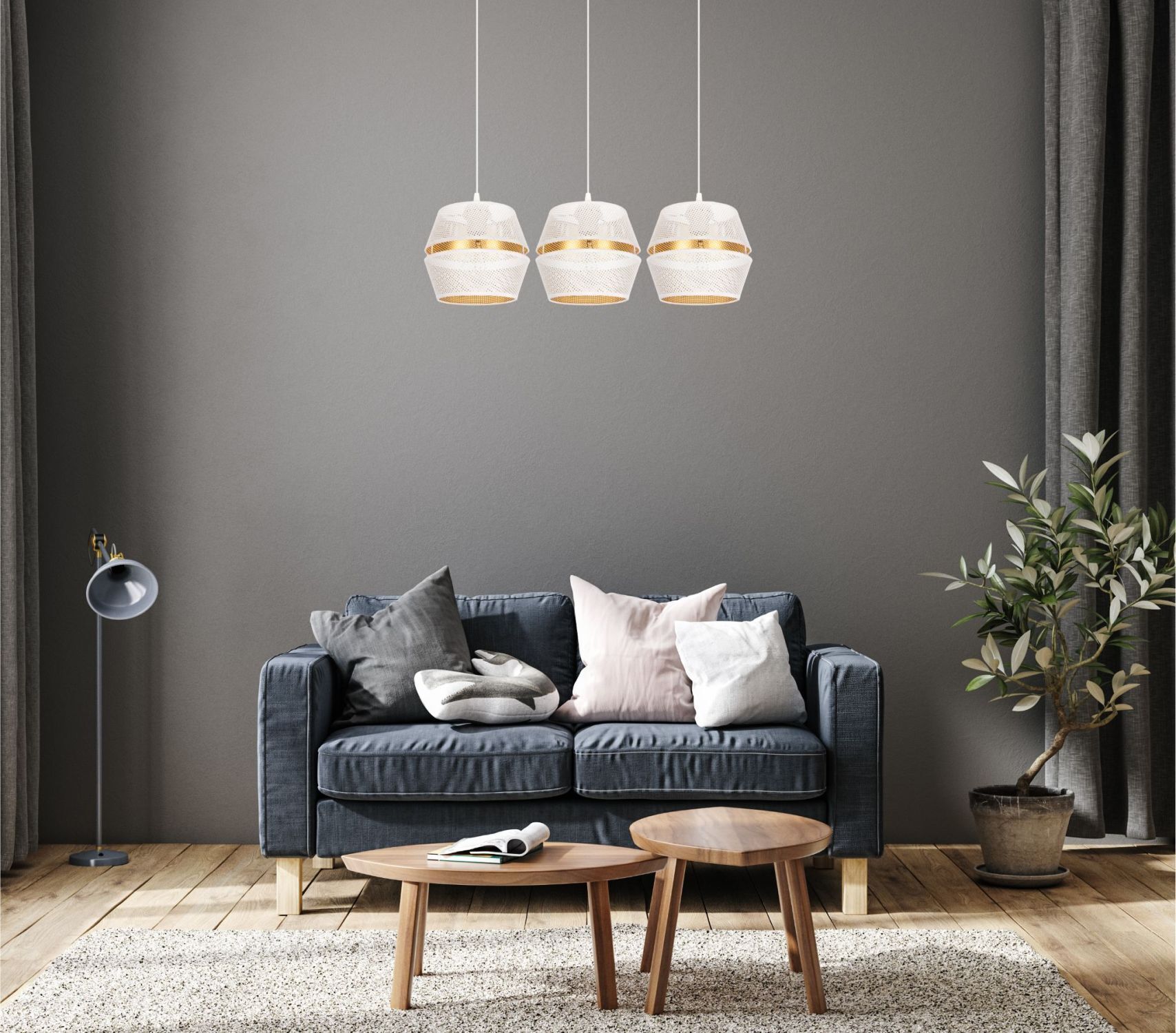 Dekoration für Zuhause, Innenarchitektur, Wohnzimmer, Pflanze, Lampe