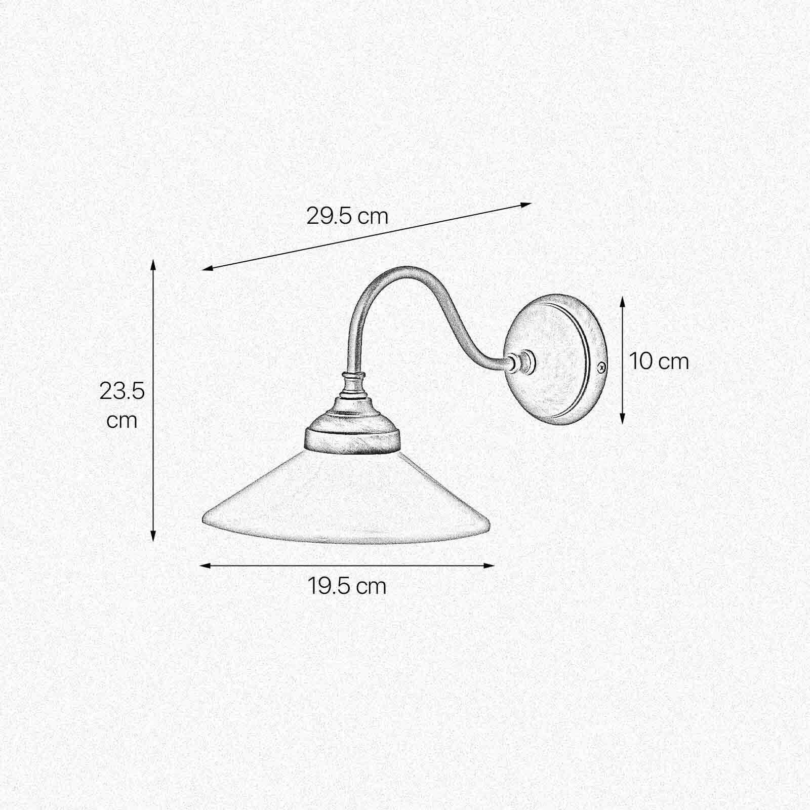 Wandleuchte Messing Glas H: 23,5 cm Rustikal schwenkbar E14 Lampe
