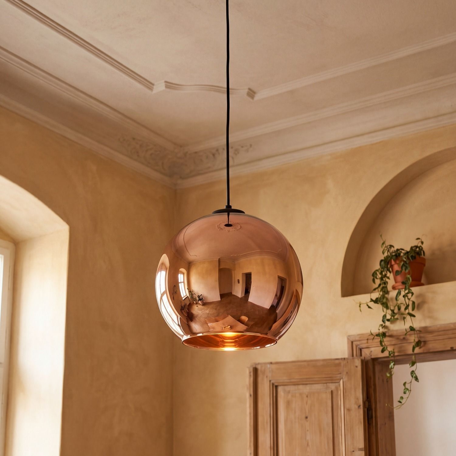 Lampe à suspendre JARA Cuivre Boule Table à manger Lampe