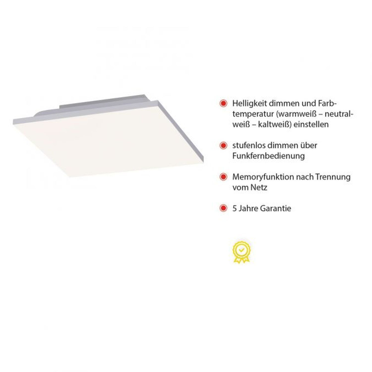 LED Deckenleuchte Weiß Dimmer 20 W Fernbedienung Deckenleuchte