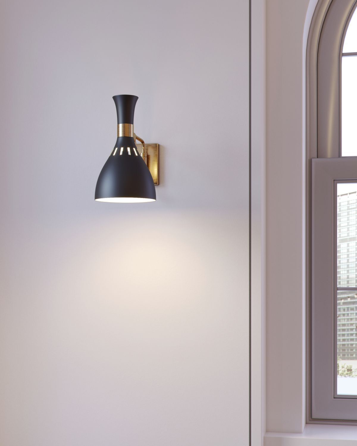 Wandleuchte Schwarz Messing E27 Metall Retro Design Lampe, Leuchte, Deckenleuchte