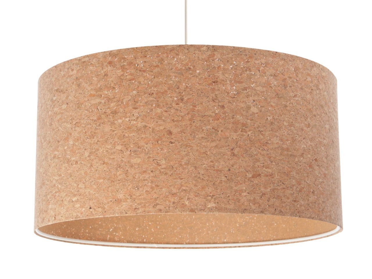 Hängeleuchte E27 Ø 40 cm Natur Weiß Kork Esszimmer