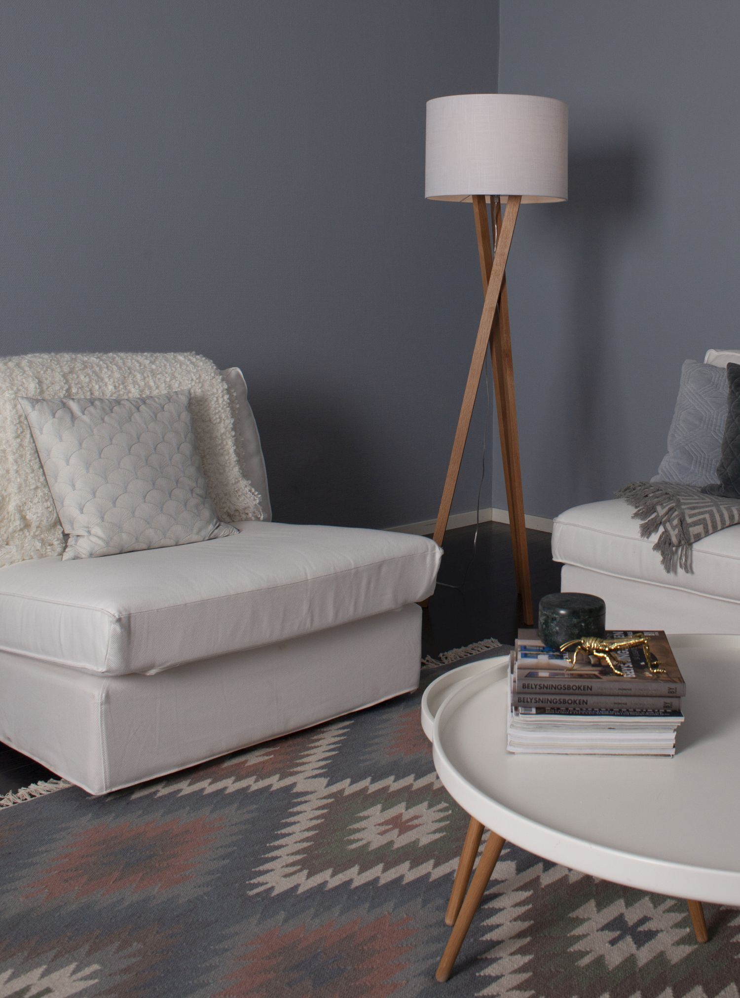 Sofa, Wohnzimmer, Stehlampe, Teppich, Holz