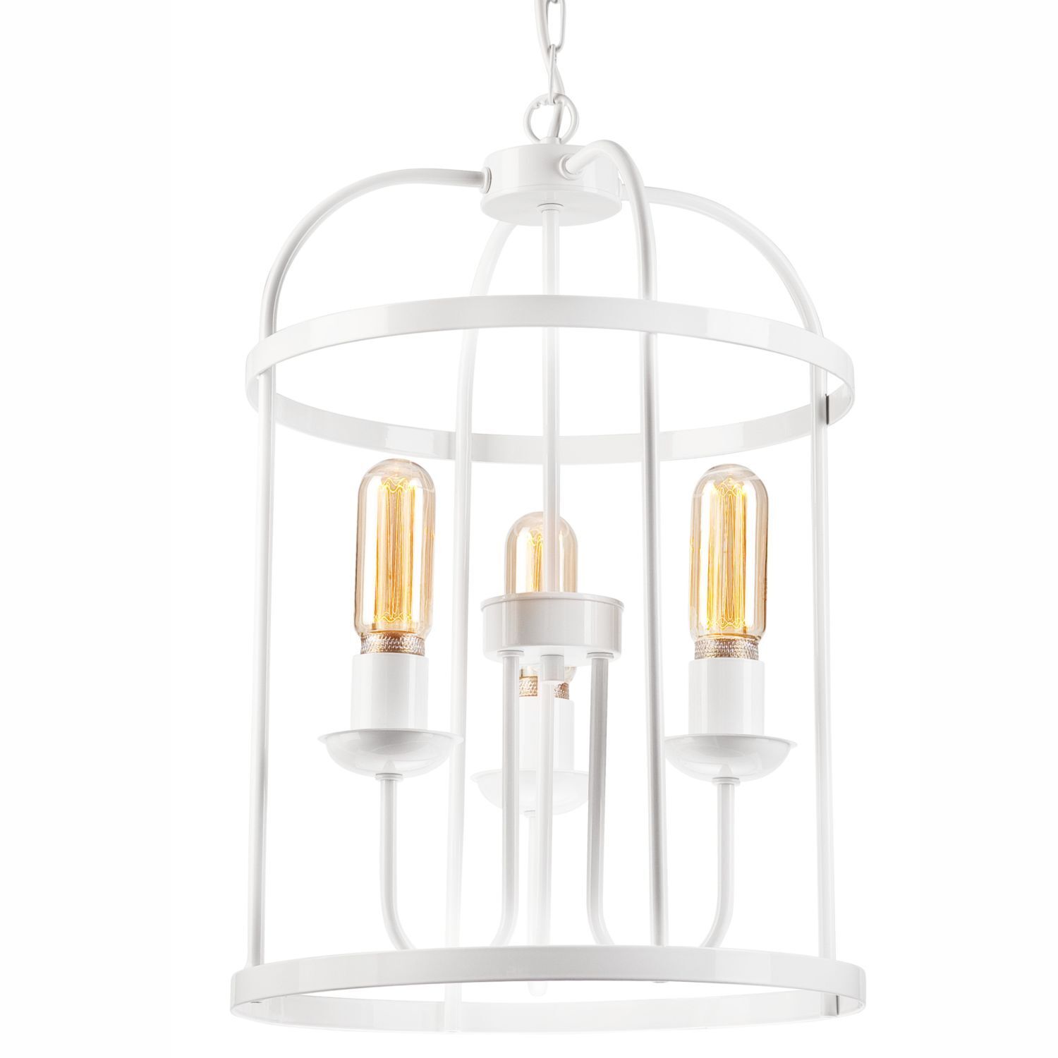 Lampe à suspendre métal blanc Ø 35,5 cm 3-flamme E27 Rustique