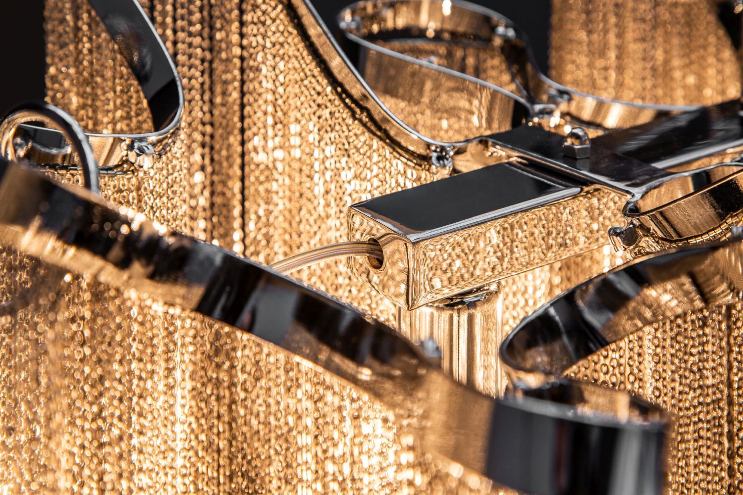 Design Suspension RIRRE Métal Chaînes Argent Table à manger Zubehor, Tasche, Handtasche, Geldbörse