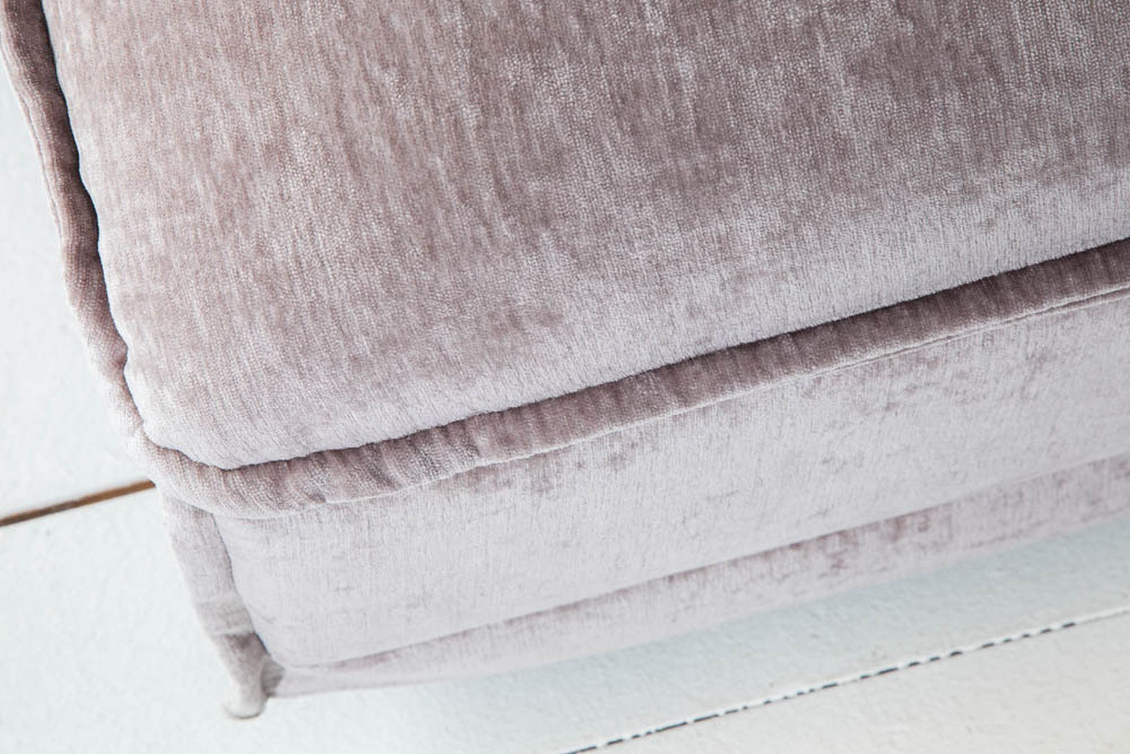 Pouf en velours taupe L : 100 cm housse lavable Dekoration für Zuhause, Leinen, Decke, Kissen