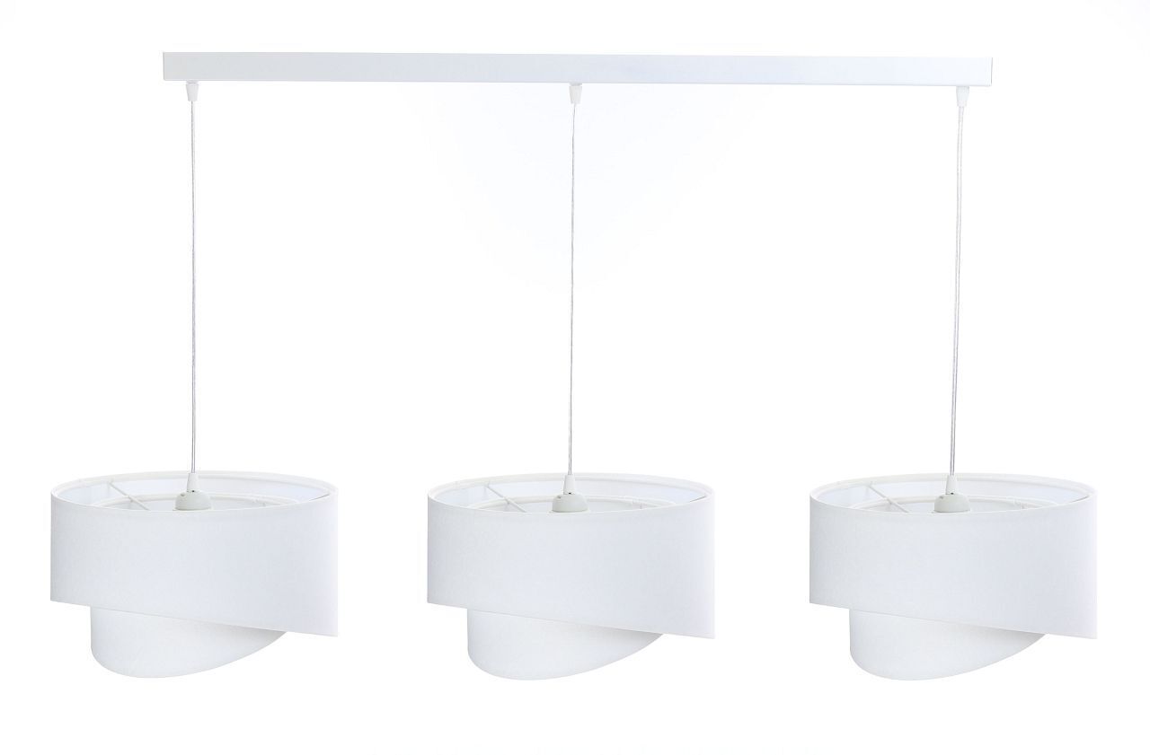 Suspension Blanc réglable 3 flammes E27 Tissu aspect velours