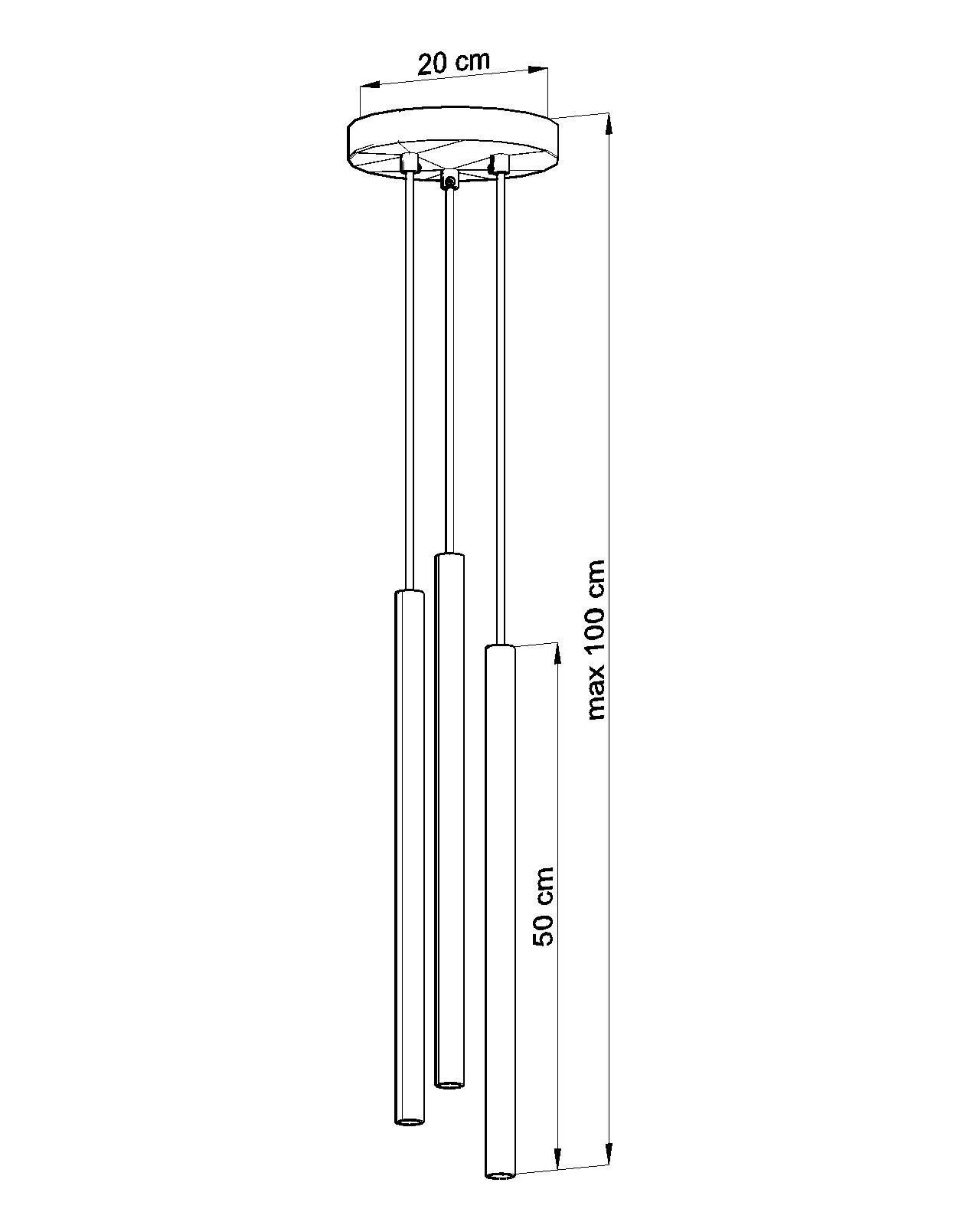 Lampe à suspendre minimaliste noire Ø20cm 3x G9 PETERA