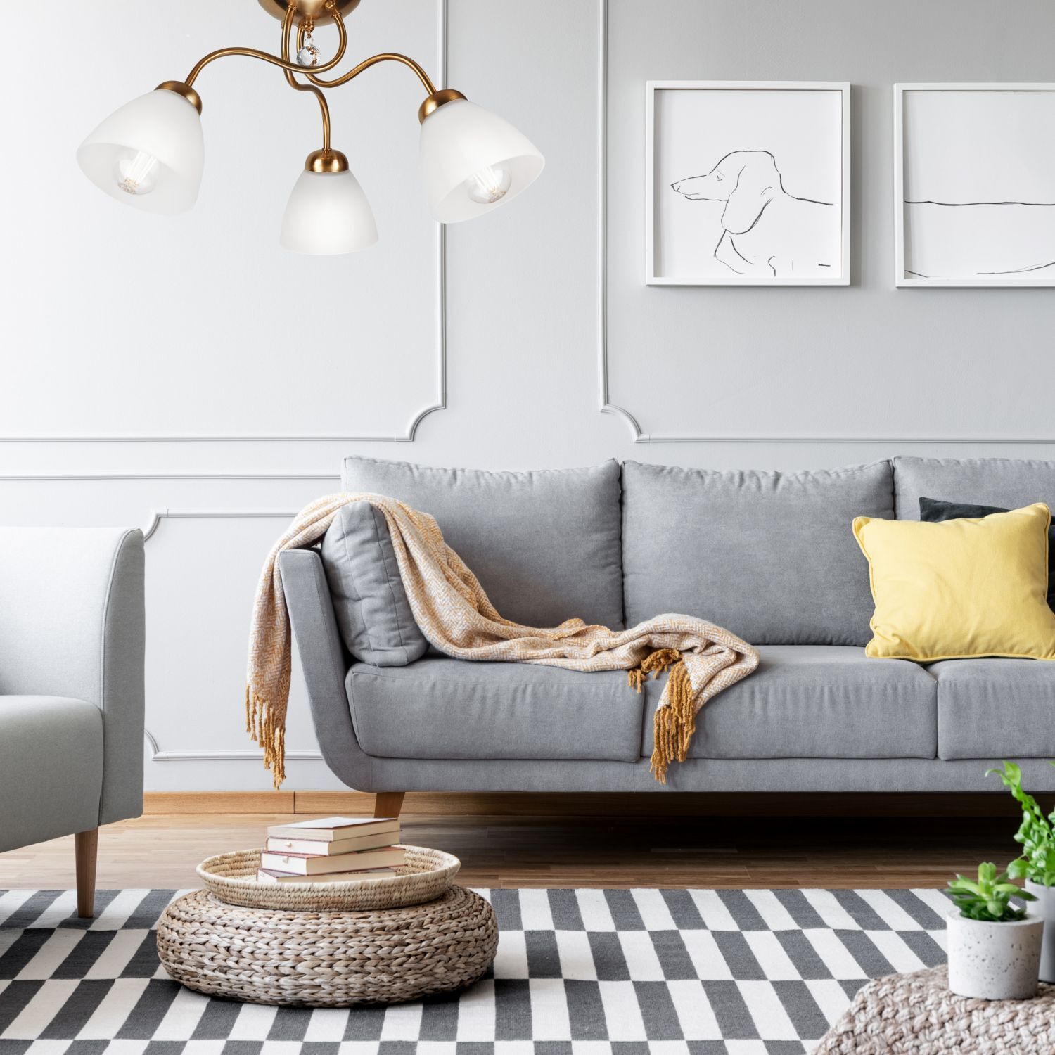 Dekoration für Zuhause, Lampe, Couch, Mobiliar, Malerei