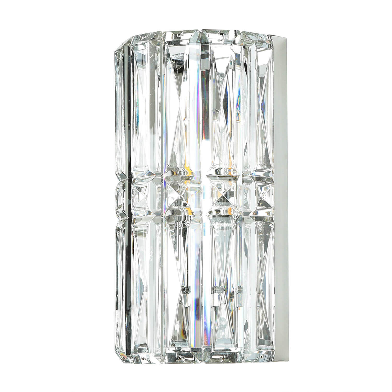 Wandlampe Metall Glas 25 cm hoch Chrom E14 länglich