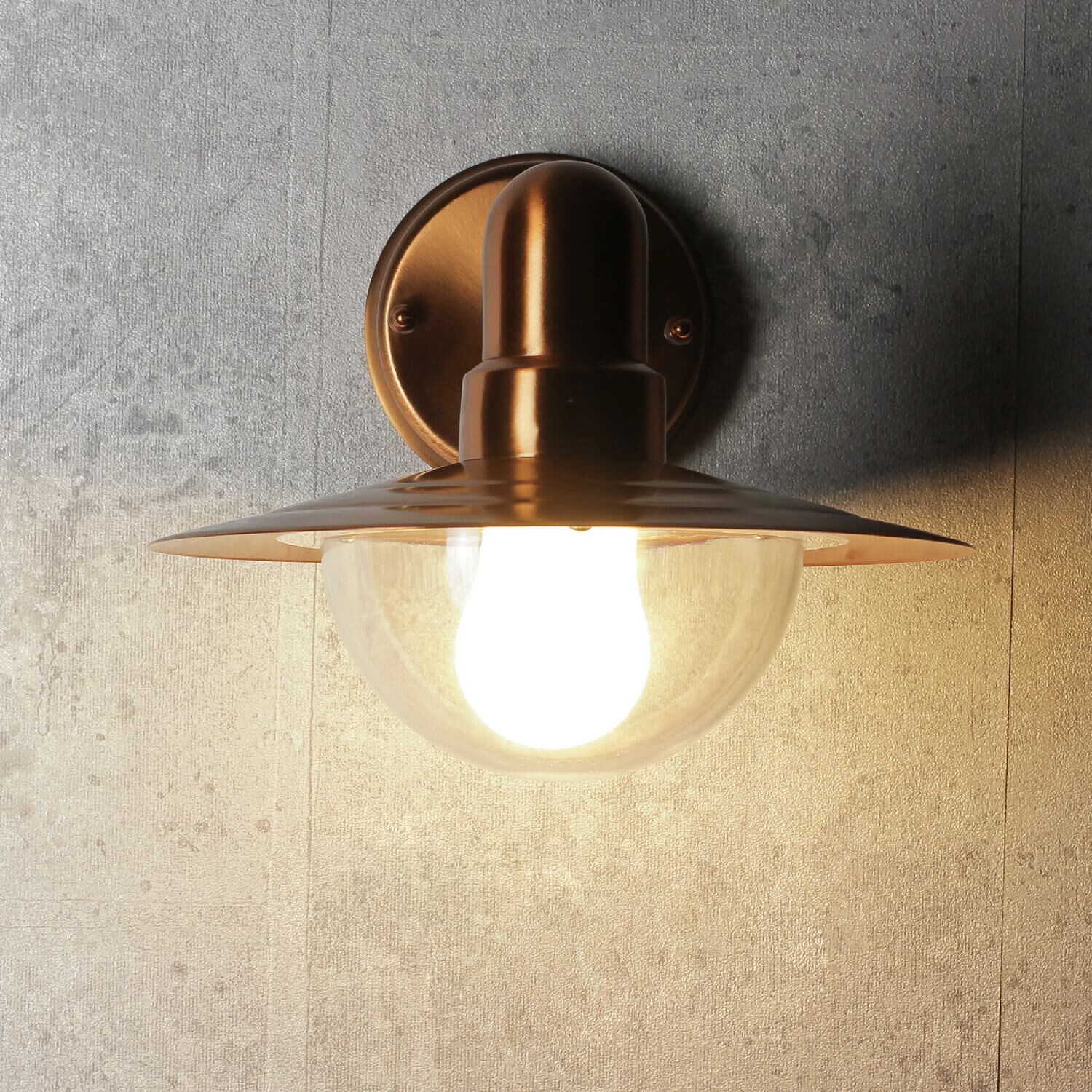 Wandlampe, Wandhalter, Glühbirne, metallisch, Grau