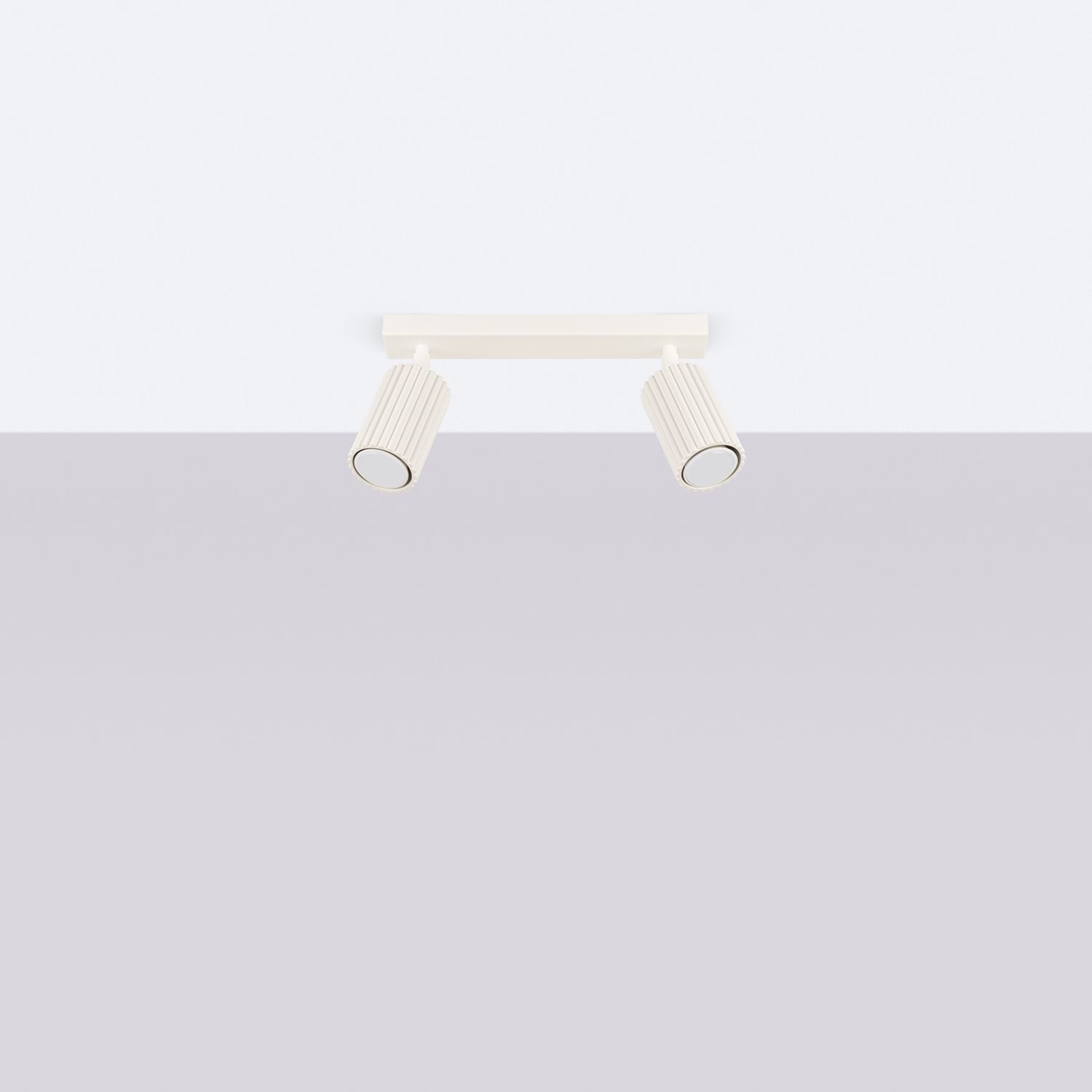 Lampe de plafonnier à 2 flammes 30 cm de long petit GU10 en crème Moderne