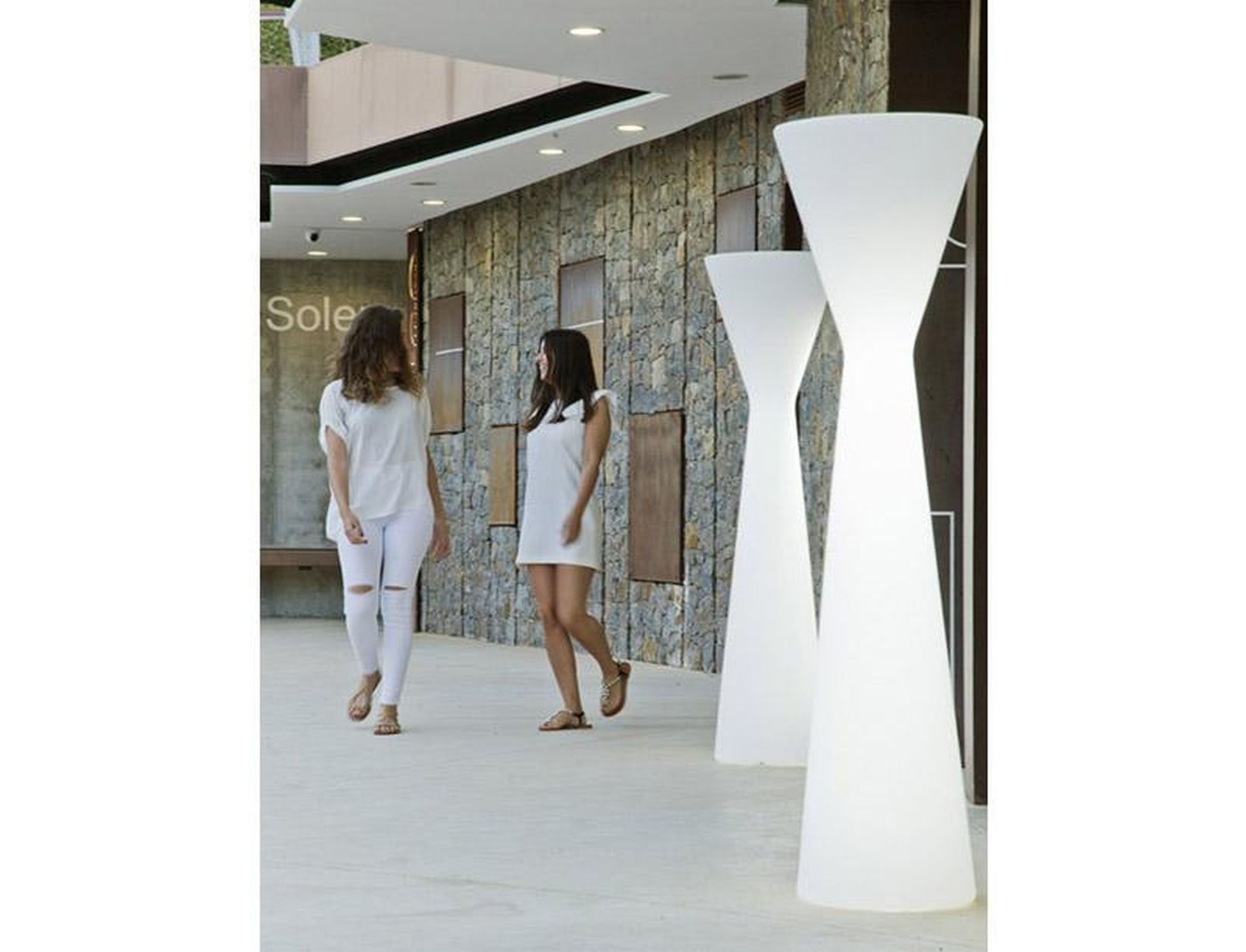 Lampe LED décorative extérieure IP65 170 cm blanc 6000 K design colonne