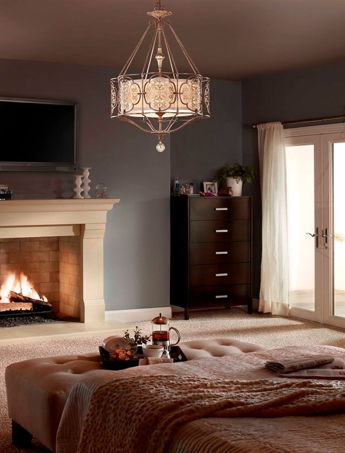 Suspension SAMEA en bronze Ø82cm Lampe de table à manger Moebel, Kronleuchter, Dekoration für Zuhause, Kamin, Innenarchitektur