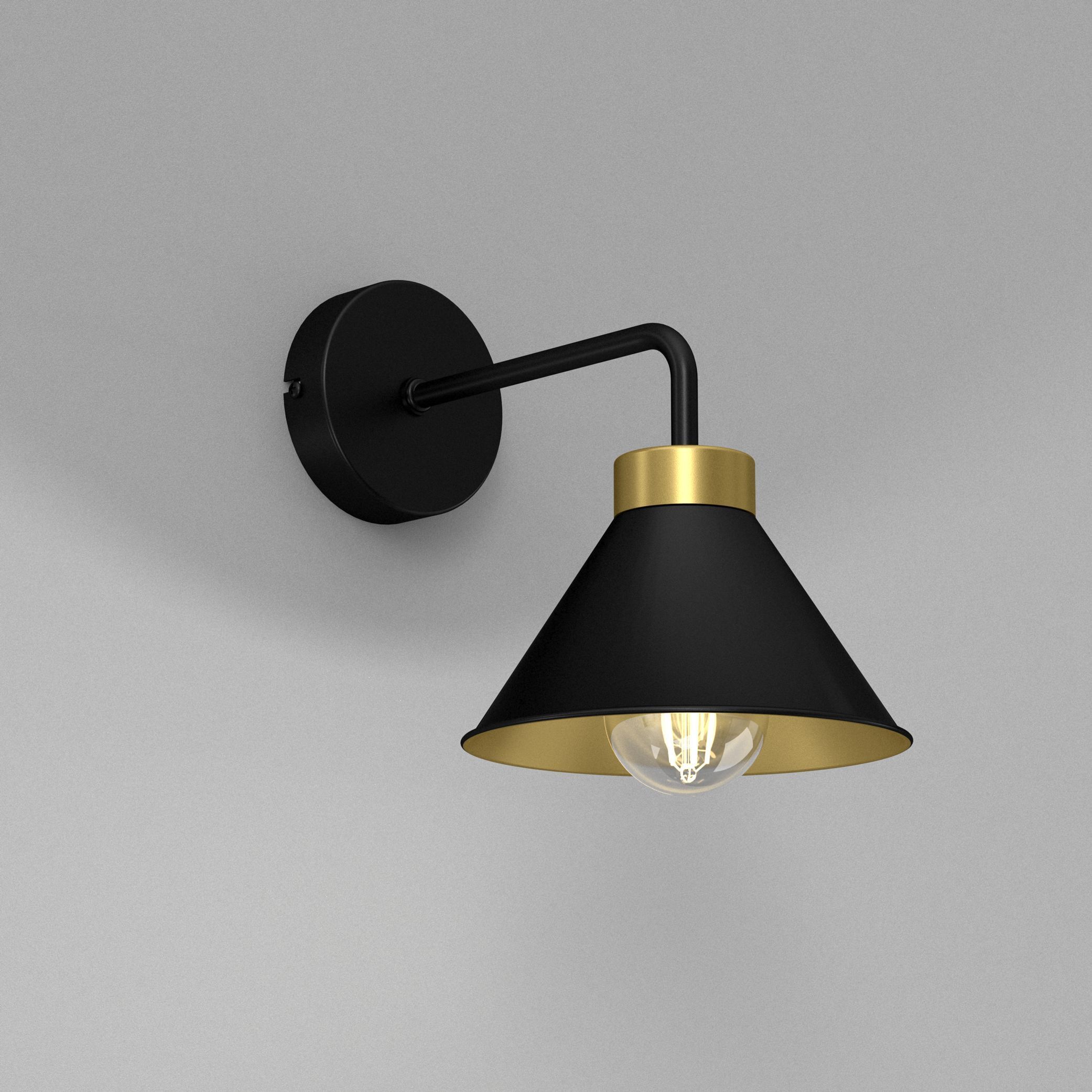 Wandlampe Schwarz Gold E27 Metall Loft Design Lampe