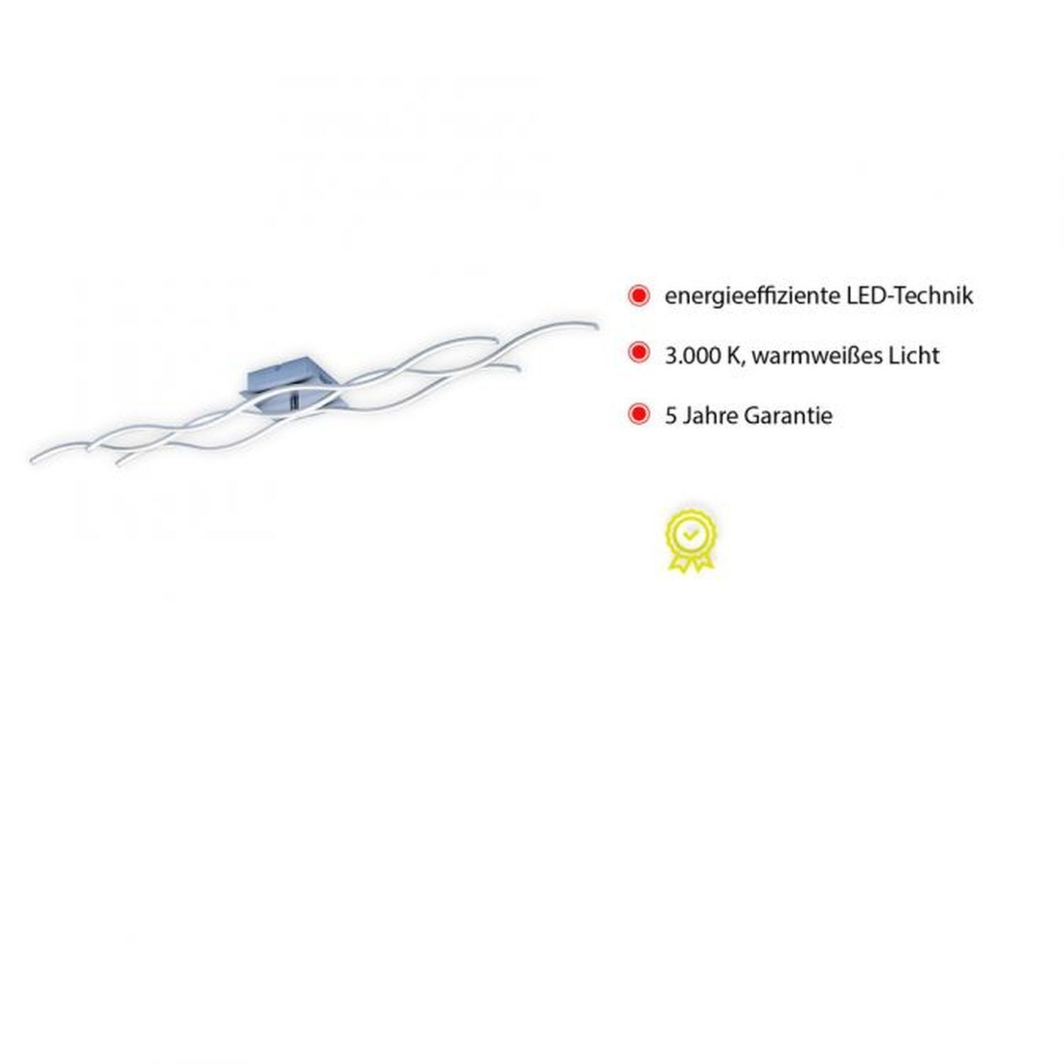 Plafonnier LED Vagues métal en acier 139 cm 3000 K