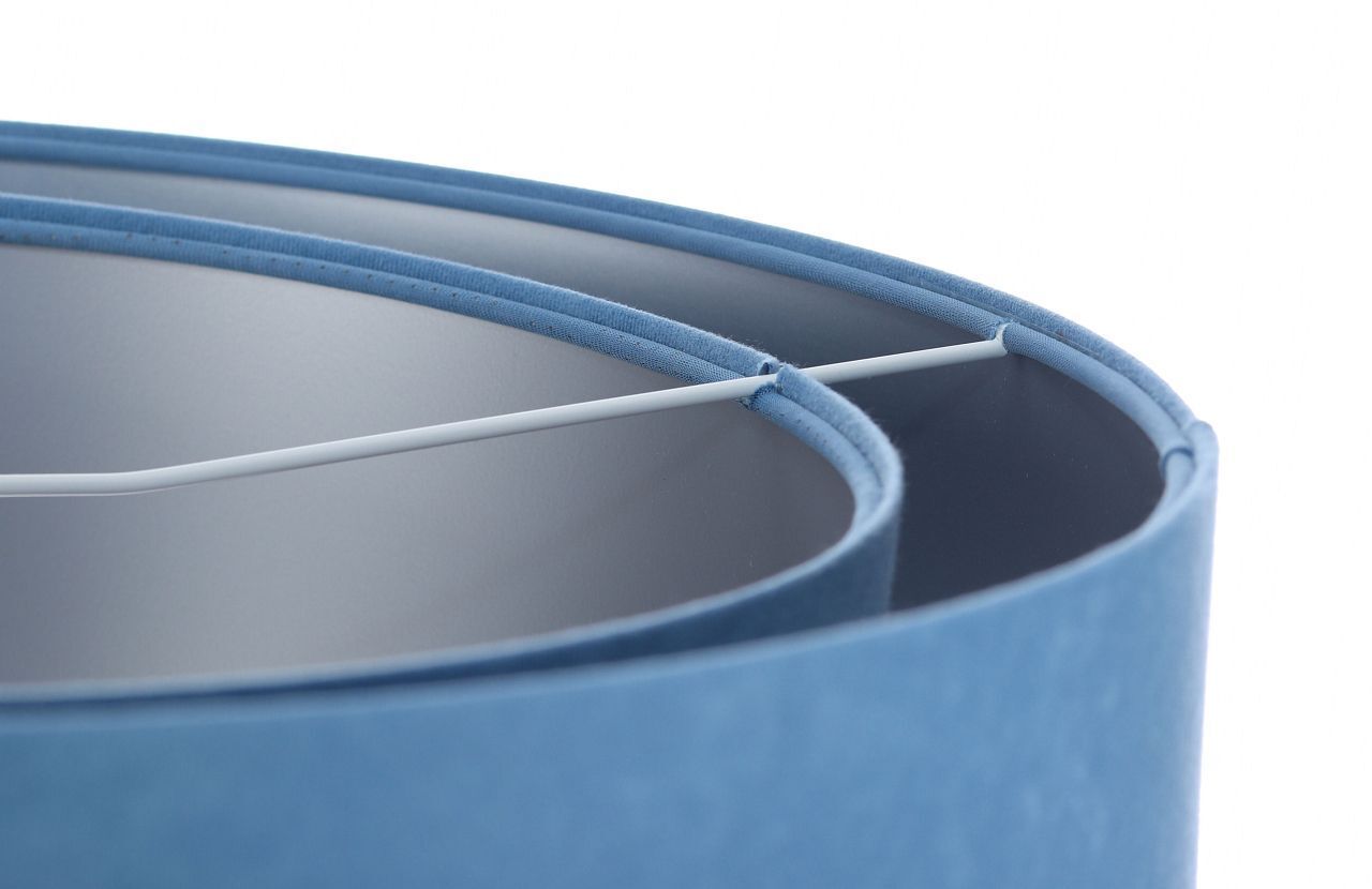 Pendelleuchte Blau Silber E27 rund Ø 50 cm Velours Optik Pendelleuchte Blau Silber E27 rund Ø 50 cm Velours Optik