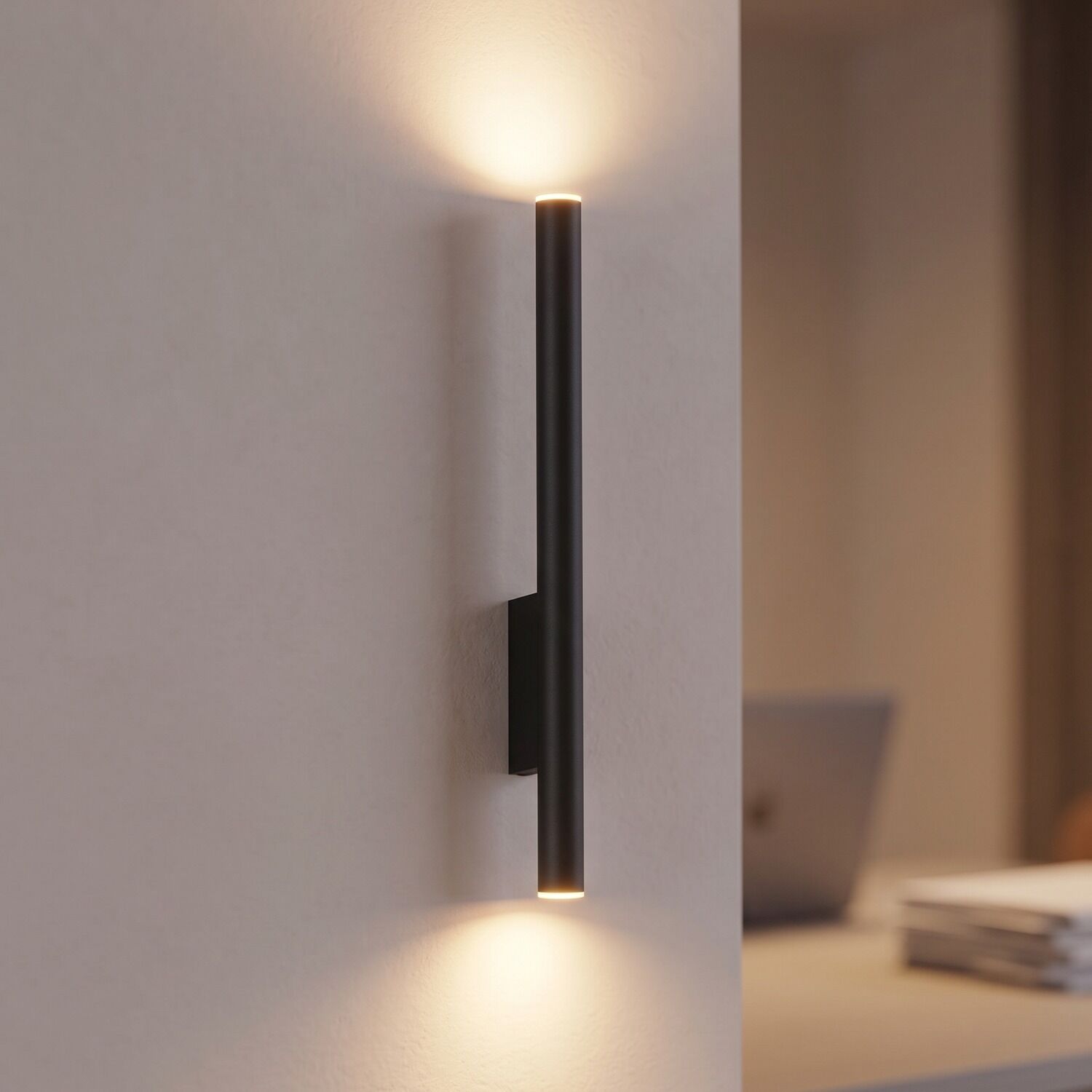wandleuchte-schlafzimmer-wandleuchte-wohnzimmerlampe-modern-roja-2x-gu10-r35-bis-10-w-schwarz-metall-modern-no10759-01 Wandleuchte, Wandlampe, LED, schwarz, indirektes Licht
