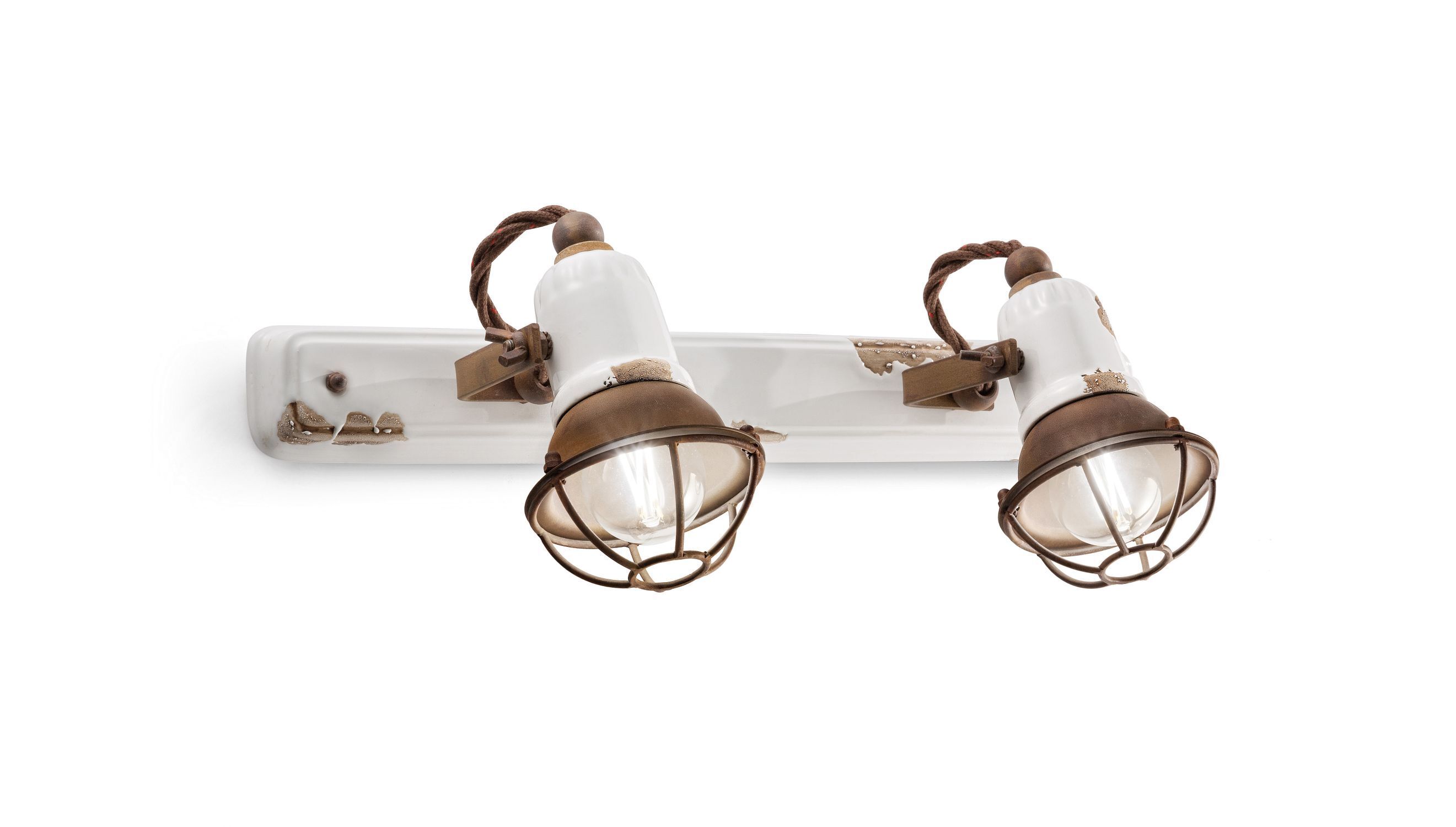 Wandspot Metall Keramik B: 41 cm E14 2-flammig Leuchte, Lampe