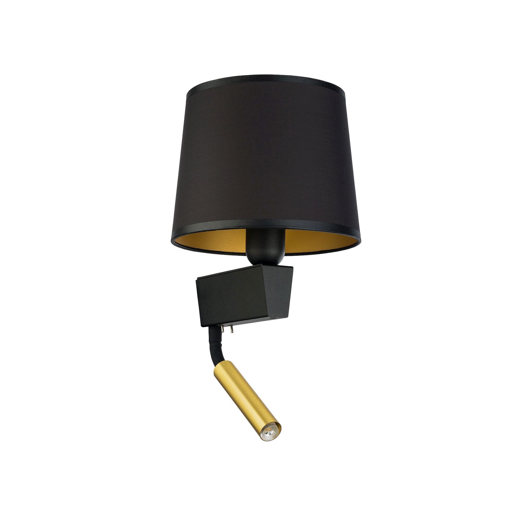 Wandleuchte, Wandlampe, Schwarz-Gold, Spotlight, Scope-Lampe