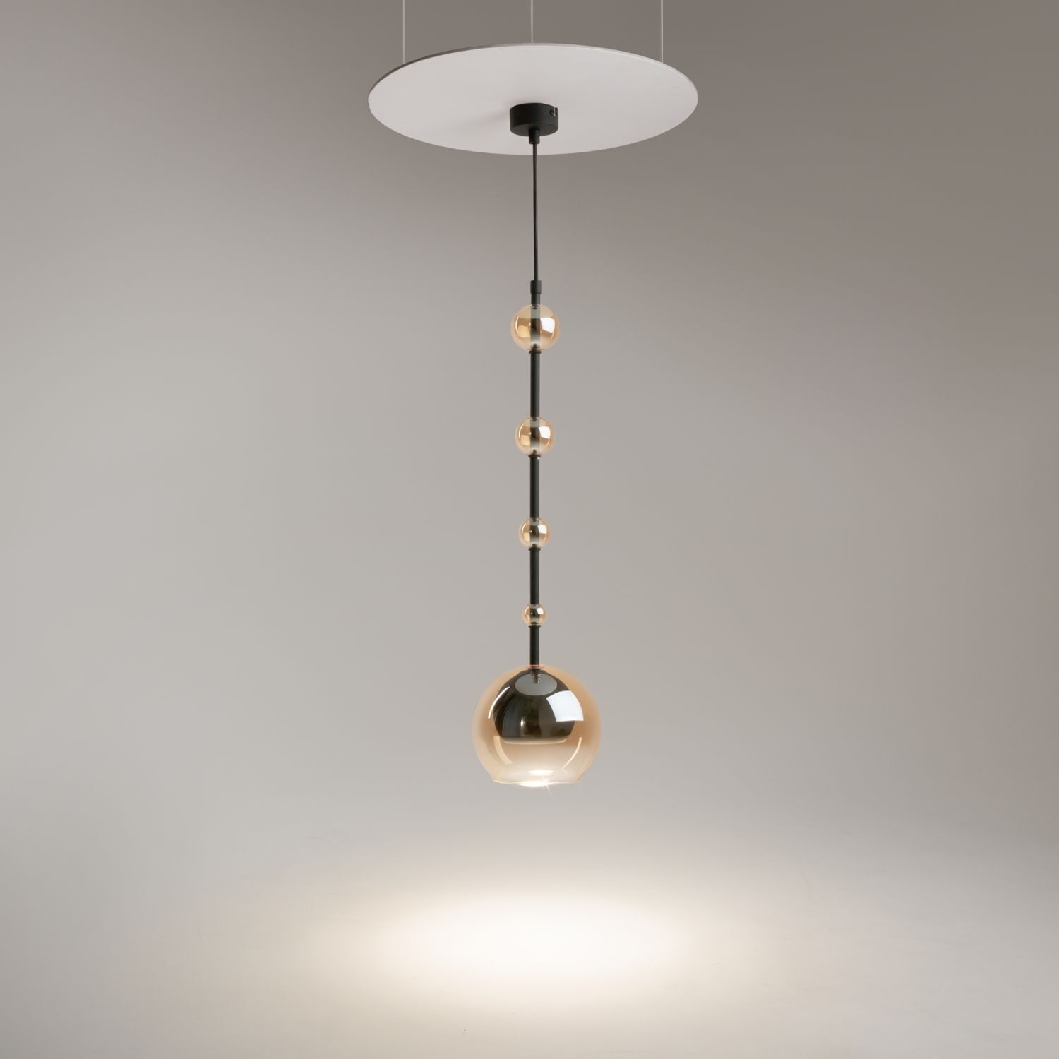 Hängeleuchte Metall Rauchglas D: 16 cm rund GU10 Modern Lampe, Deckenleuchte