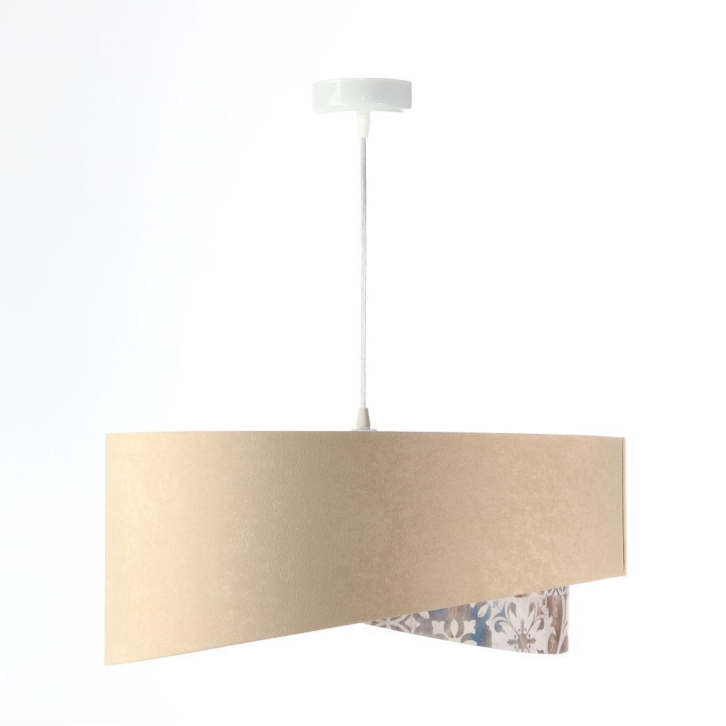 Lampe à suspendre Abat-jour en tissu aspect velours Ø 50 cn confortable E27
