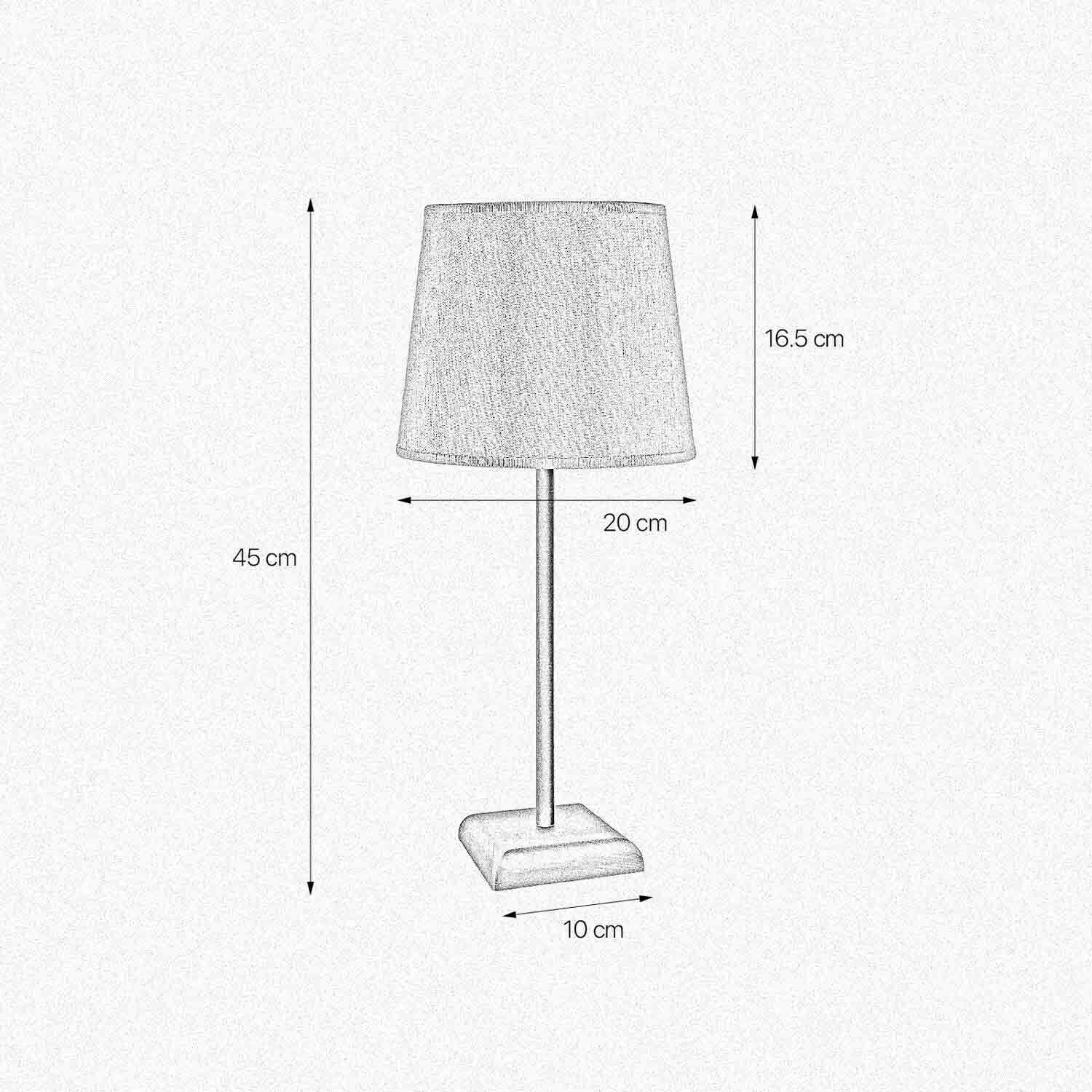 Tischlampe in Bronze matt Beige E27 45 cm Messing Stoff Lampe, Tischlampe