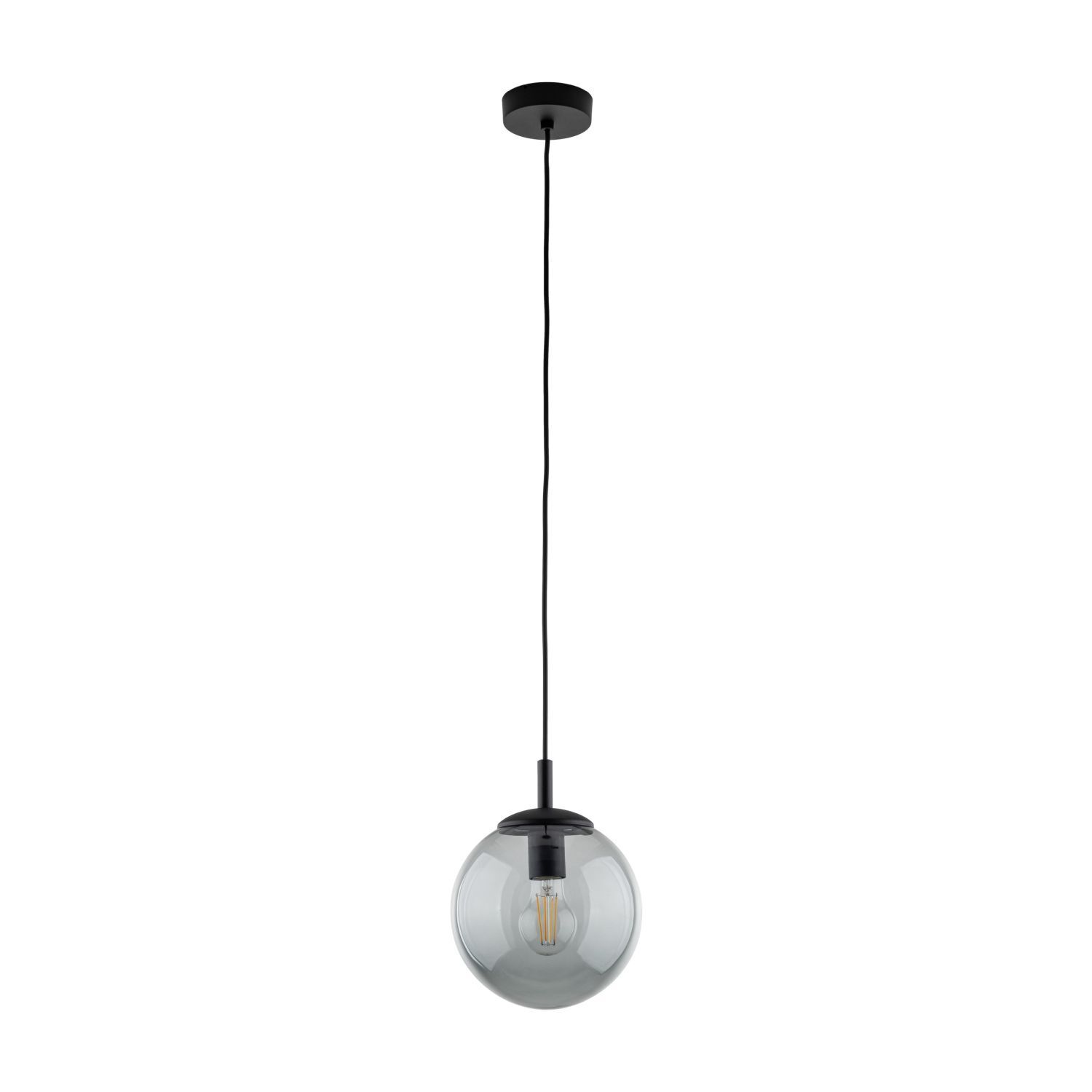 Pendelleuchte Glas Kugel Ø 30 cm Schwarz Grau E27 BRYCE Beleuchtung, Lampe, Deckenleuchte