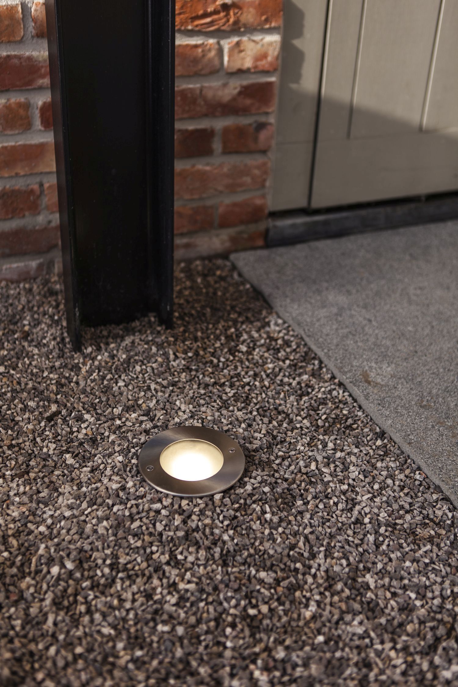 LED Einbaustrahler Aluminium IP67 rund Ø12 cm Nickel bodenbelag, granit|kies, gartenleuchte, bodenlicht, stufenloser lichtspot