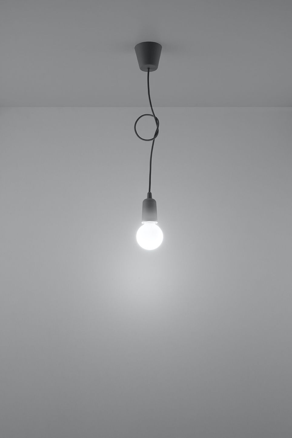 Lampe à suspendre rétro Gris réglable jusqu'à 90cm pour E27