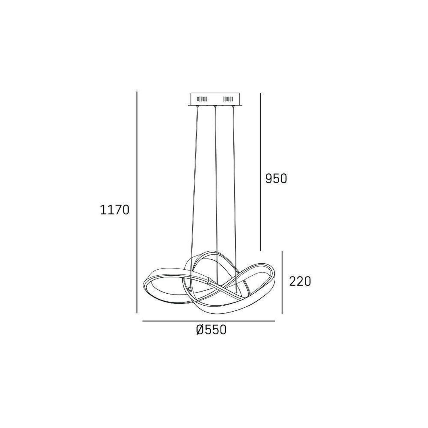 LED Hängelampe Metall B: 55 cm Chrom 3000 K Modern Diagramm, Handlung