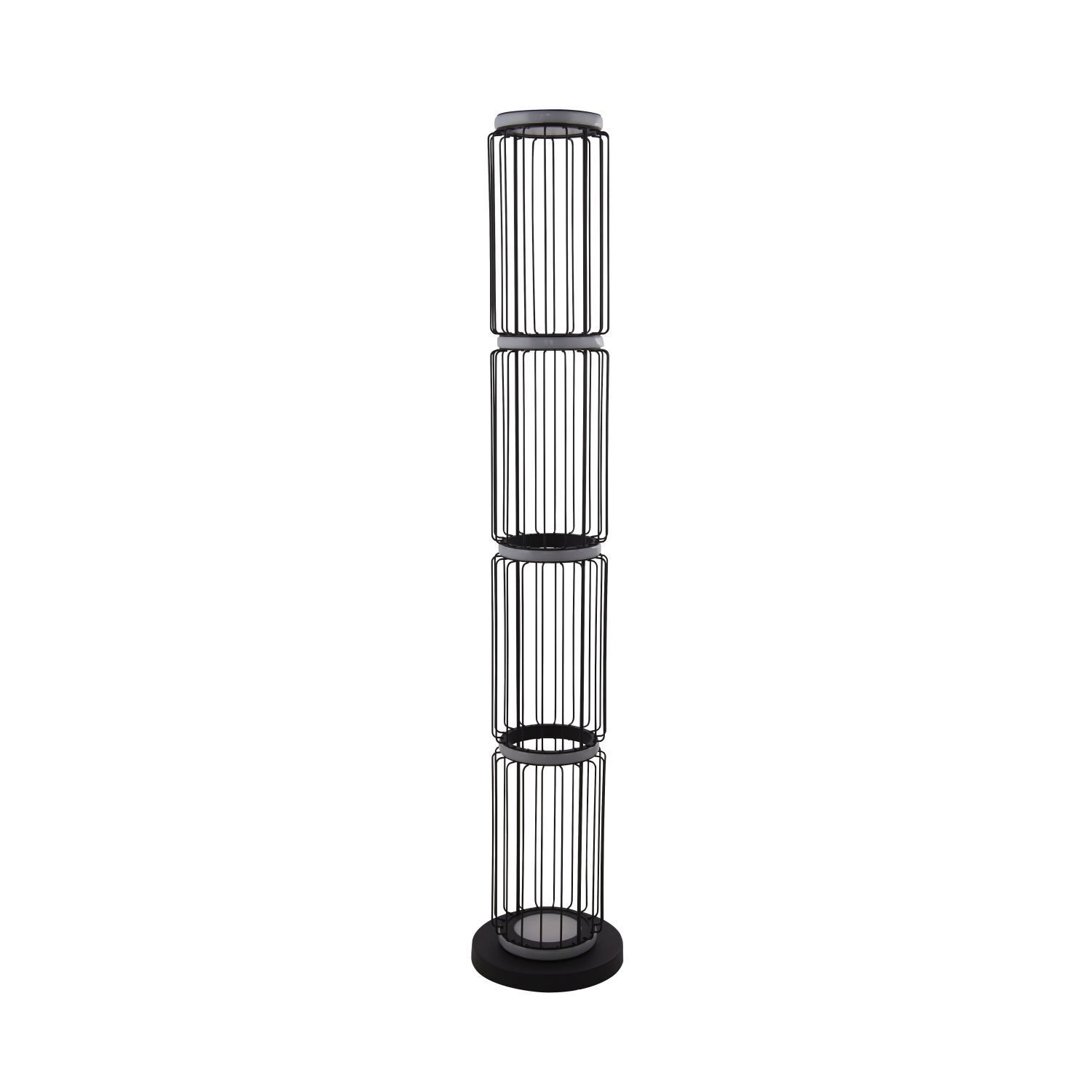 Lampadaire bas LED 117 cm noir blanc rond