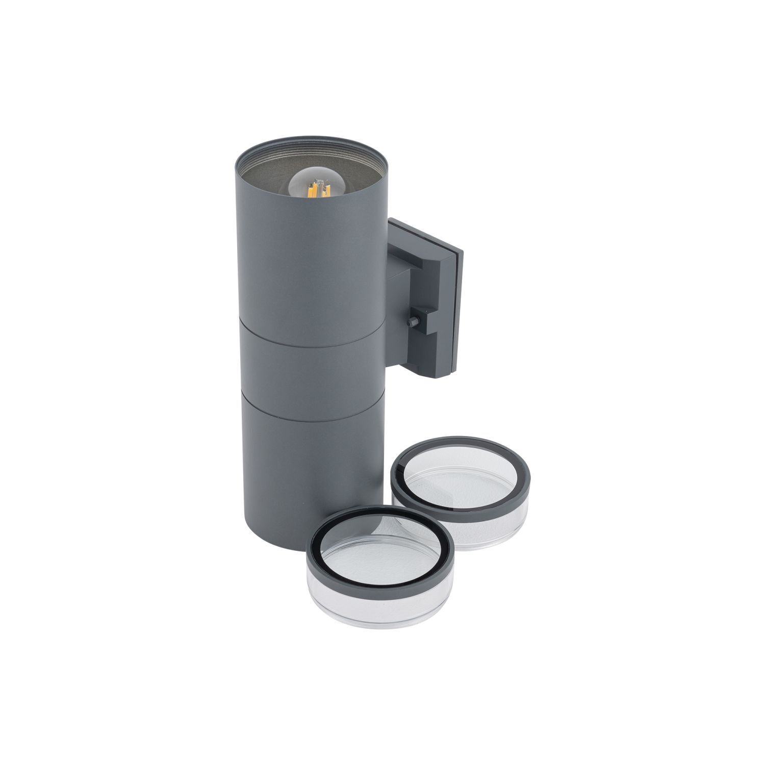 Lampe d'extérieur murale 2 flammes Up Down IP44 E27 aluminium