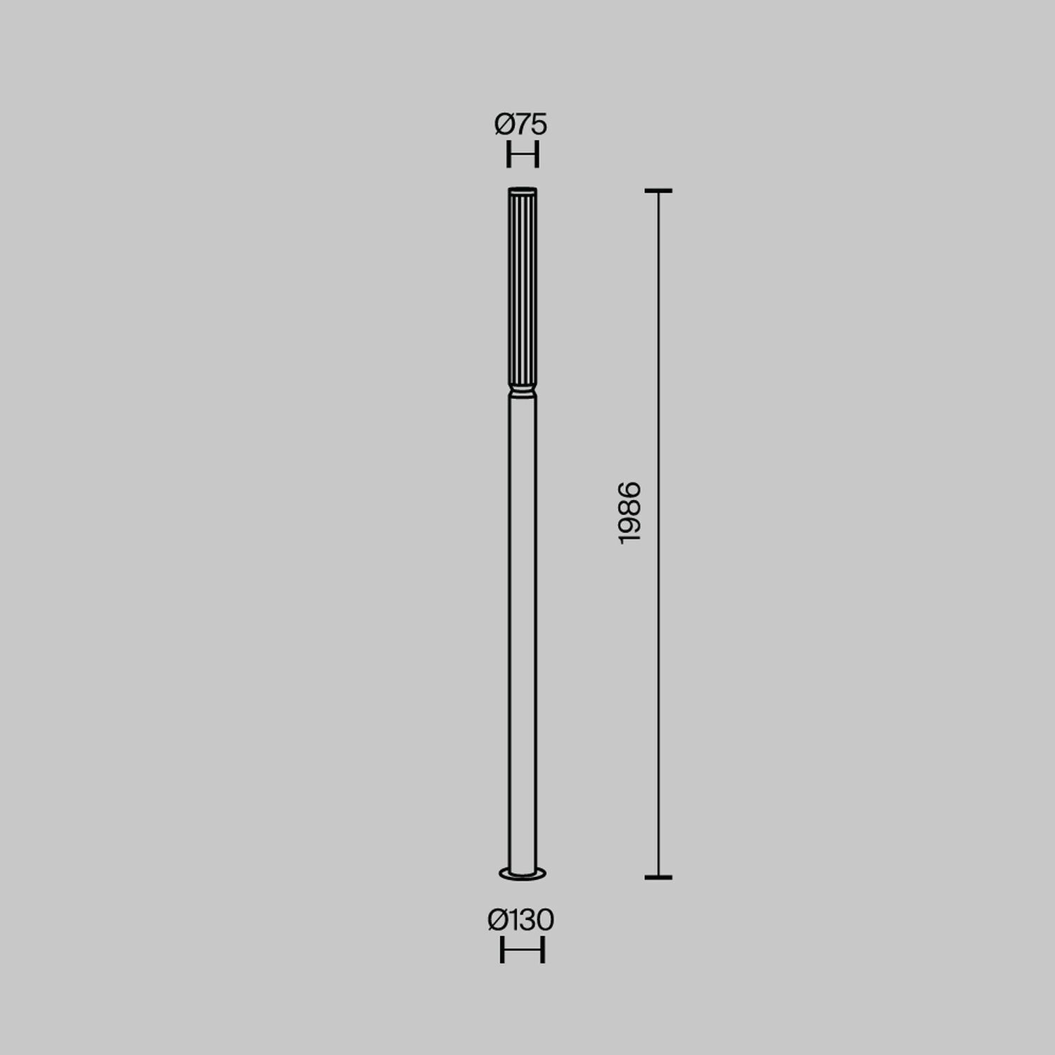 Borne d'éclairage LED verre aluminium IP65 1500 lm 198,6 cm