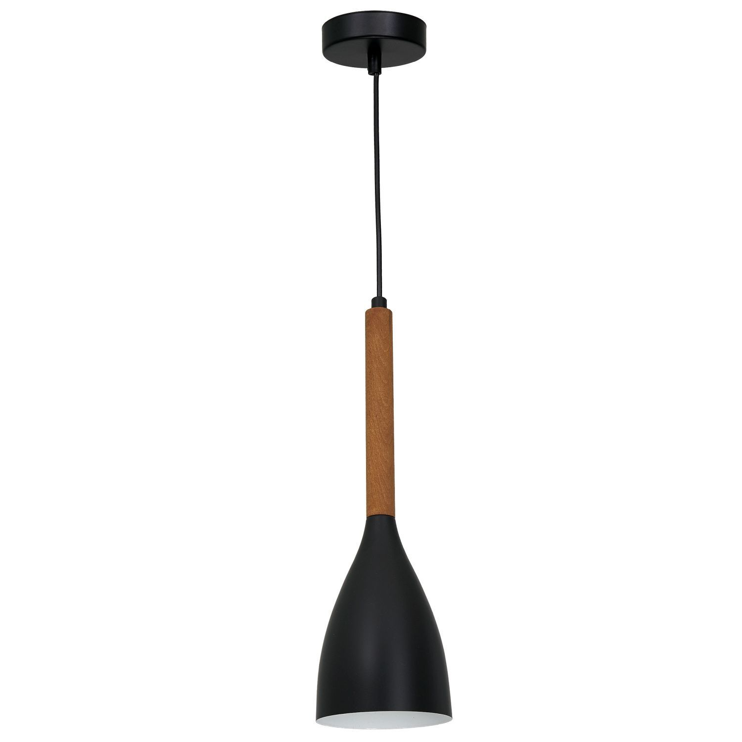 Suspension Noir Métal Bois Scandinave