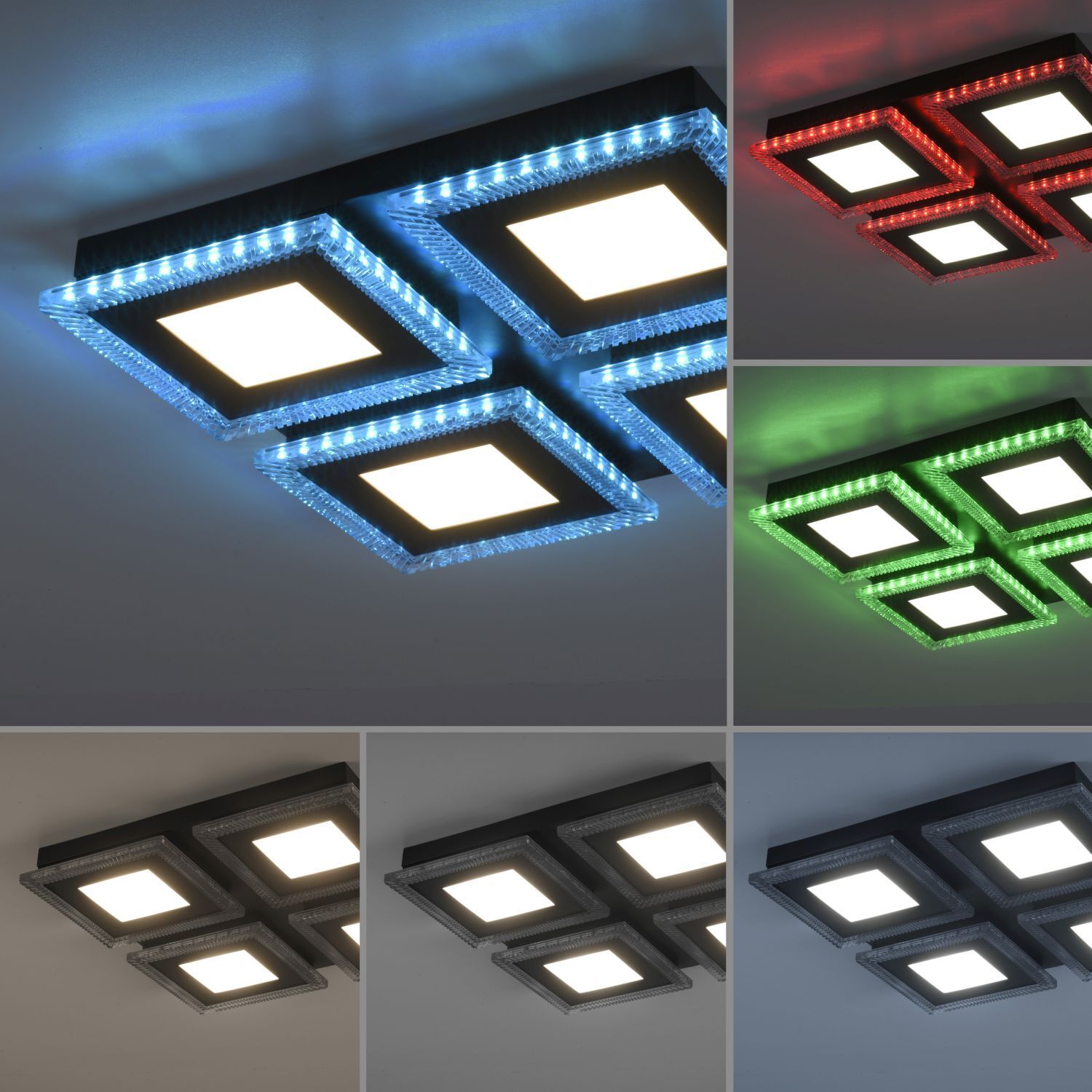 Plafonnier LED à intensité variable RBG Light 17 W Télécommande Deckenleuchte, Leuchte