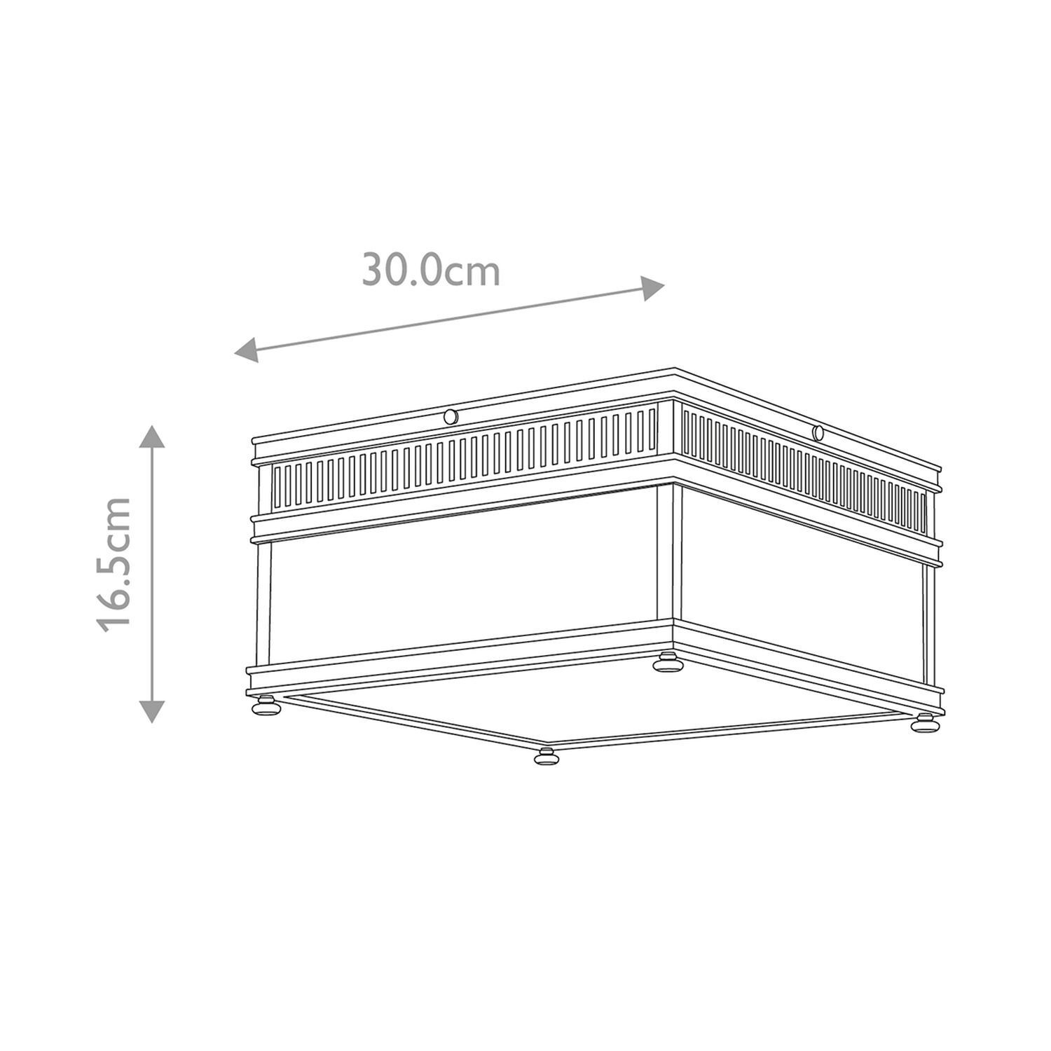 Deckenleuchte außen Messing Glas E27 IP44 30 cm breit