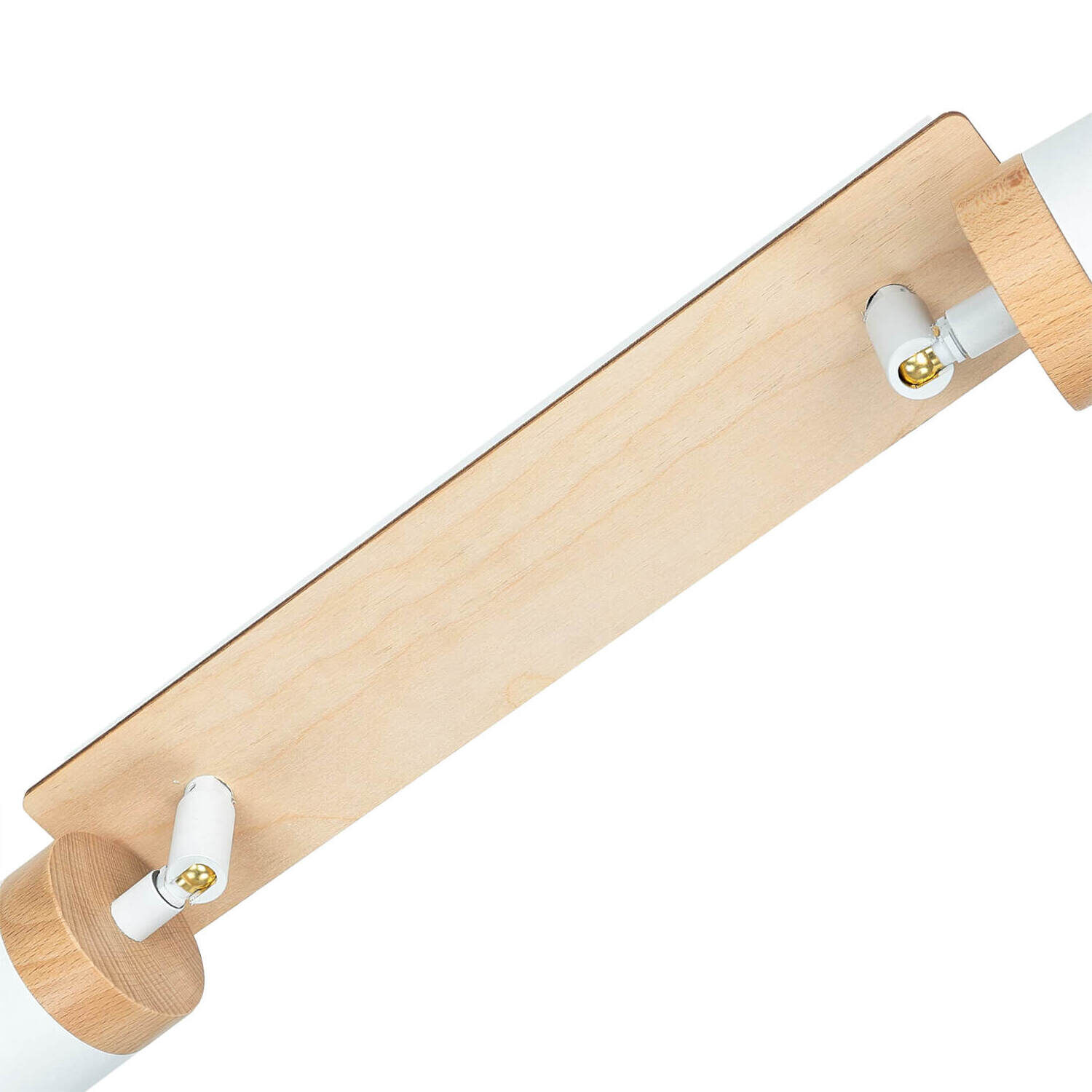 Spot de plafond blanc scandinave avec bois 2x GU10 Spot de plafond blanc scandinave avec bois 2x GU10