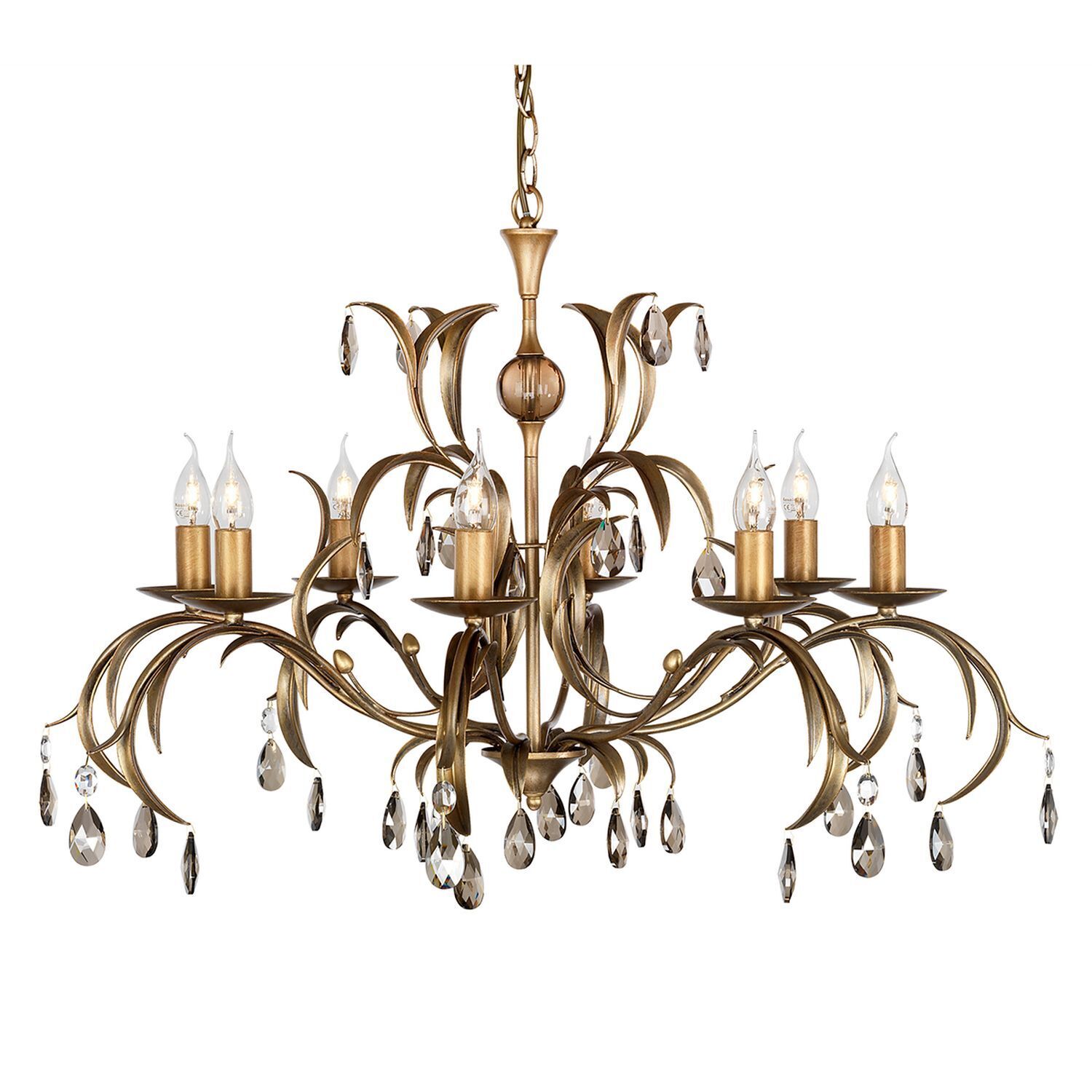 Kronleuchter CANDELA 10 Bronze 8xE14 kürzbar Lampe