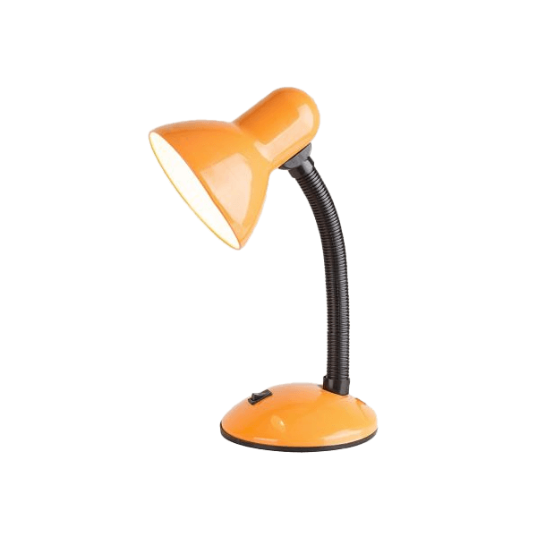 Tischleuchte, Schreibtischlampe, orange, Licht, Aufnahmefokus