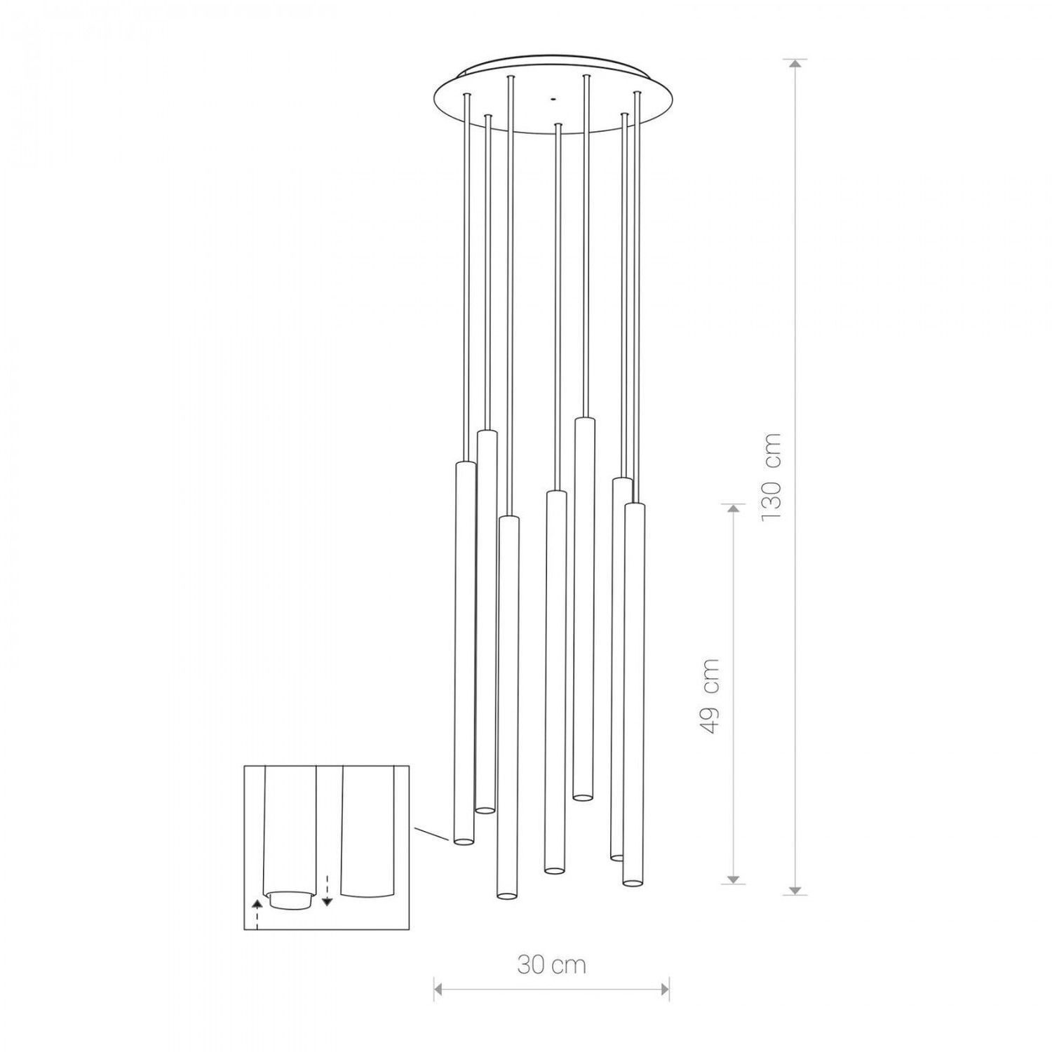 Pendelleuchte Schwarz 7-flmg Esstisch Lampe CULT