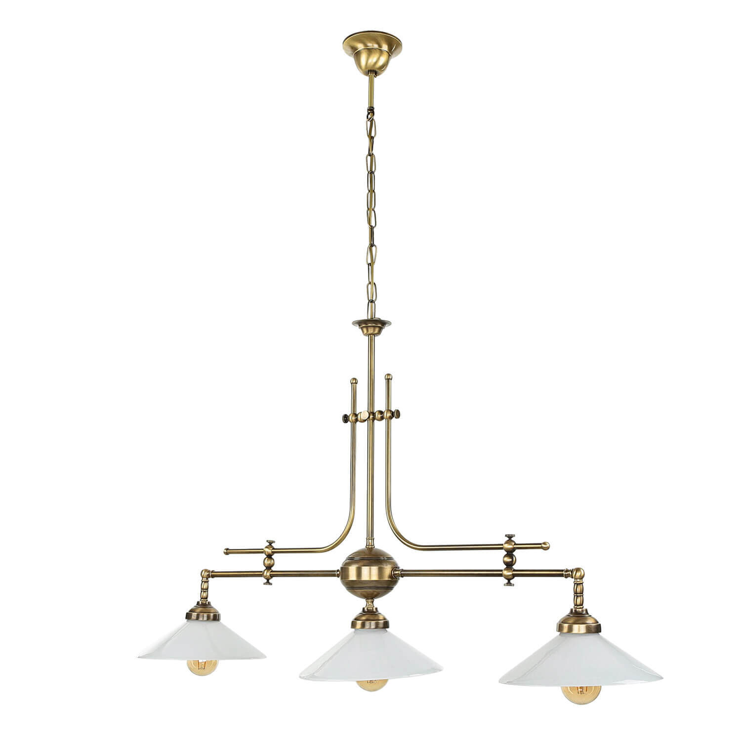 Jugendstil Profi Billardtischlampe E27 Weiß Esszimmer Leuchter, Lampe, Leuchte, Deckenleuchte