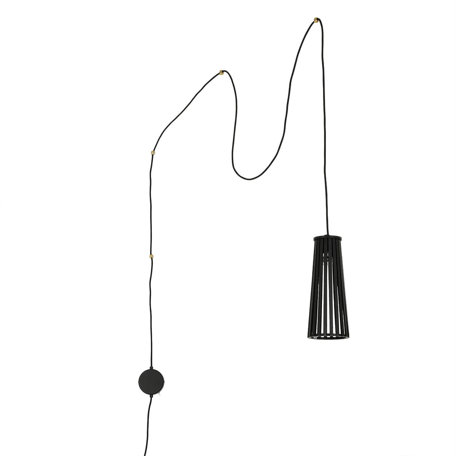 Flexible Wandlampe mit Stecker & Schalter Schwarz